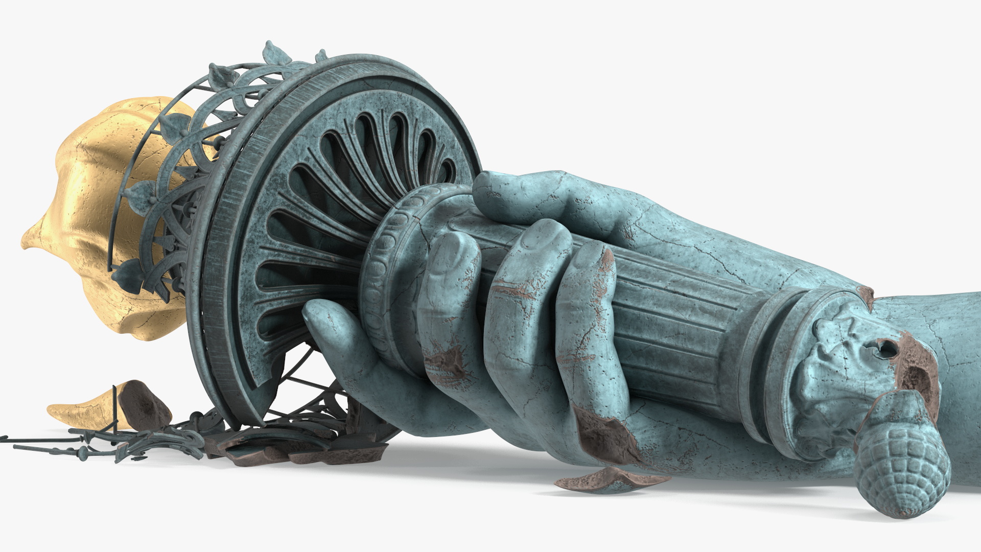 3D Broken Torch of Statue of Liberty model