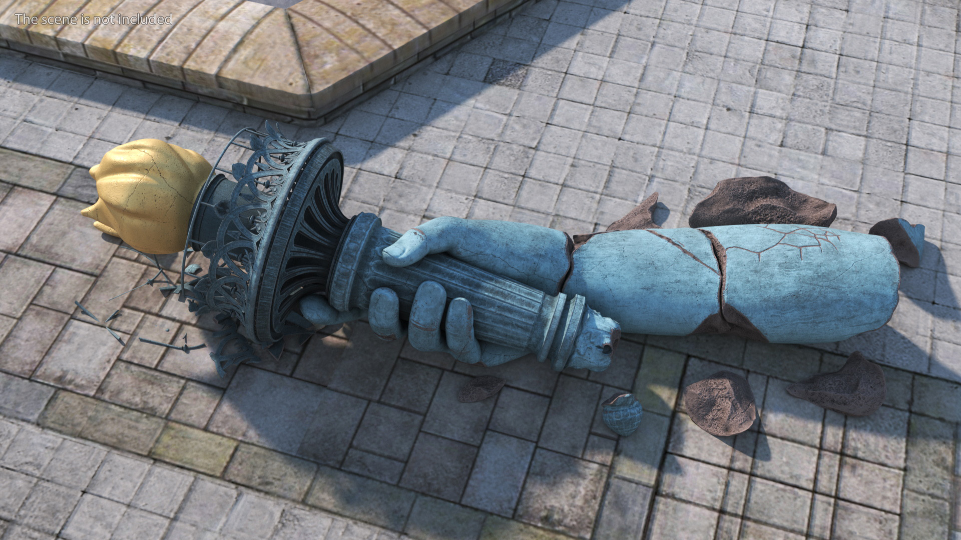 3D Broken Torch of Statue of Liberty model