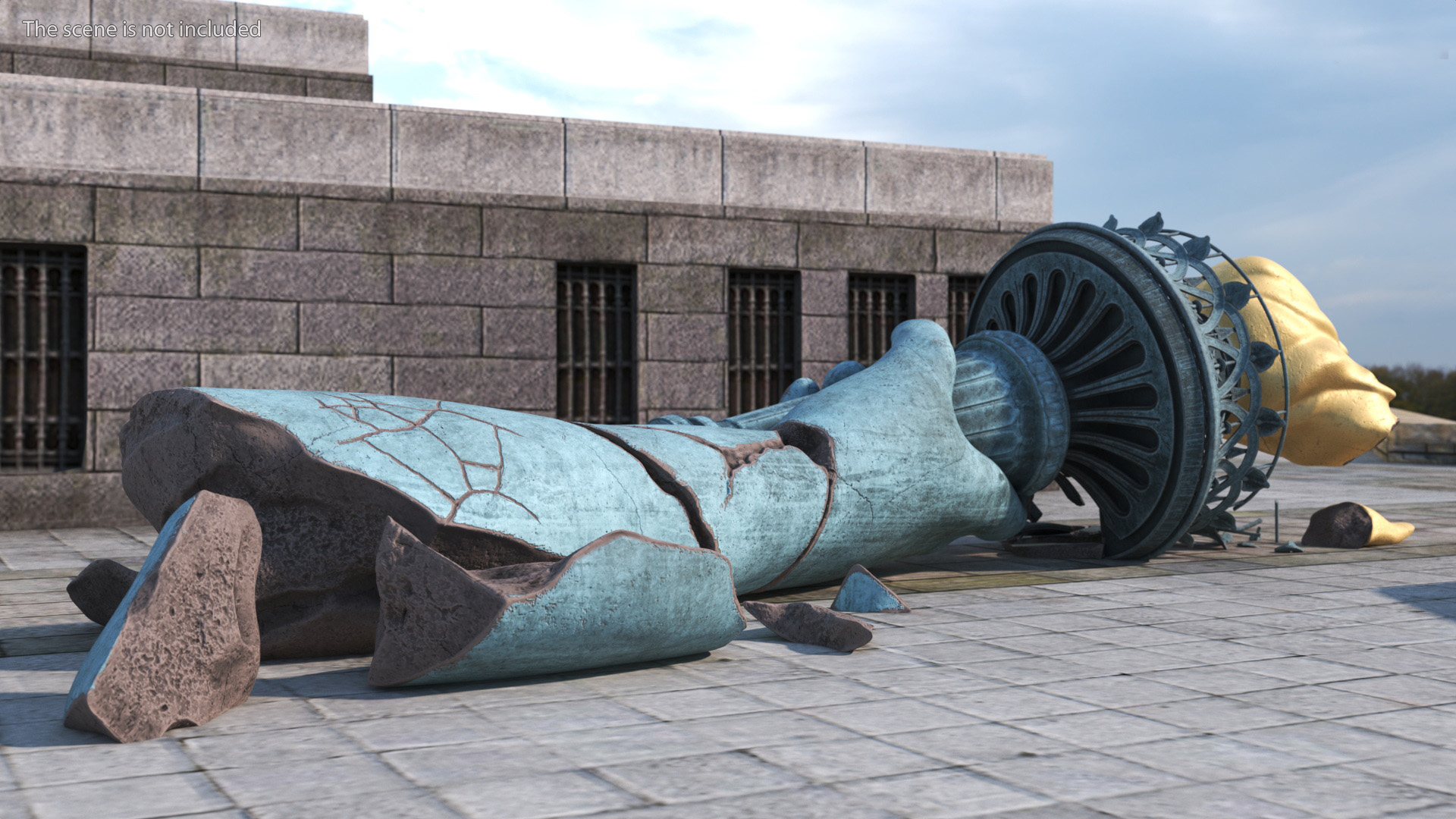 3D Broken Torch of Statue of Liberty model