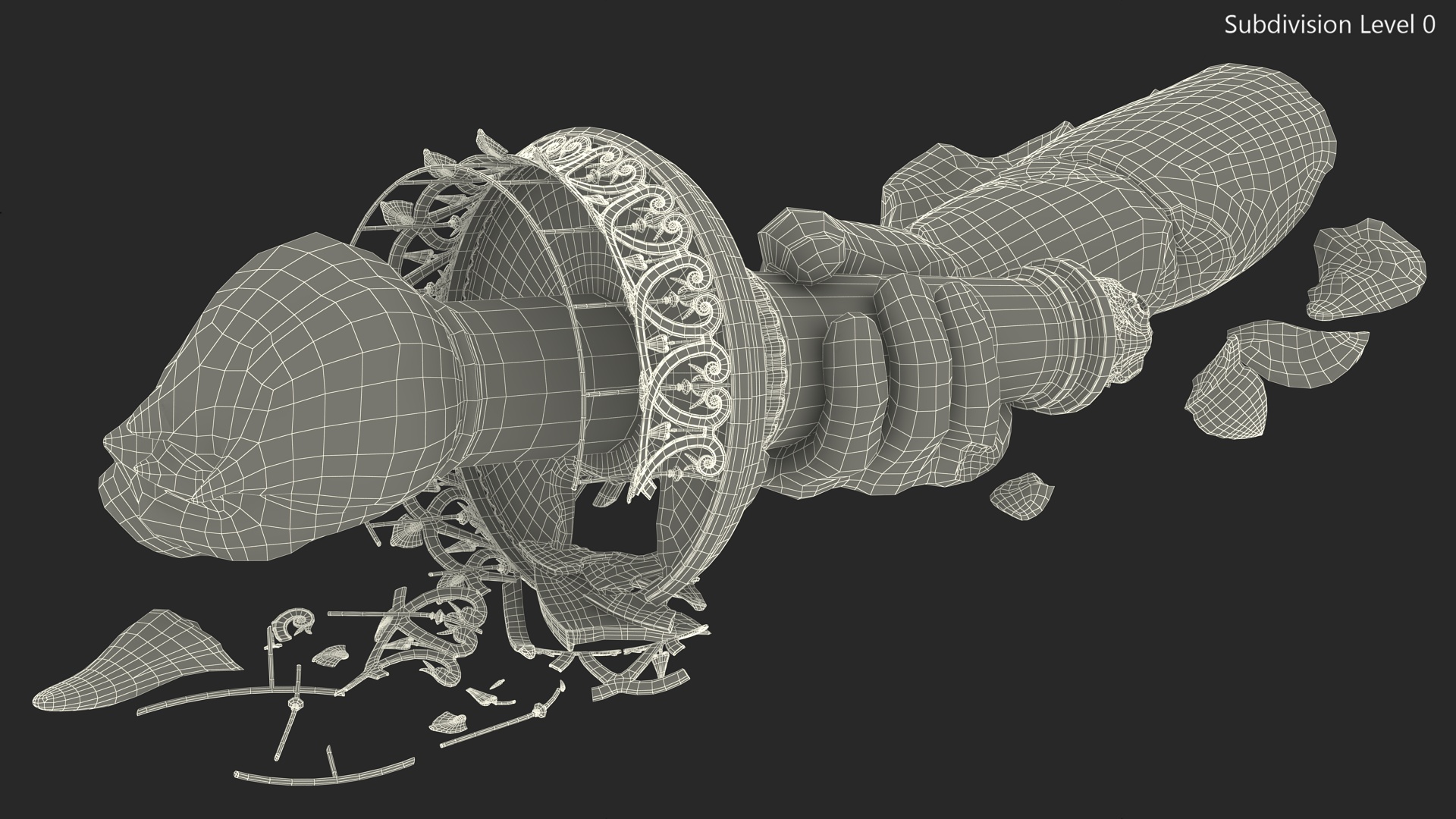 3D Broken Torch of Statue of Liberty model