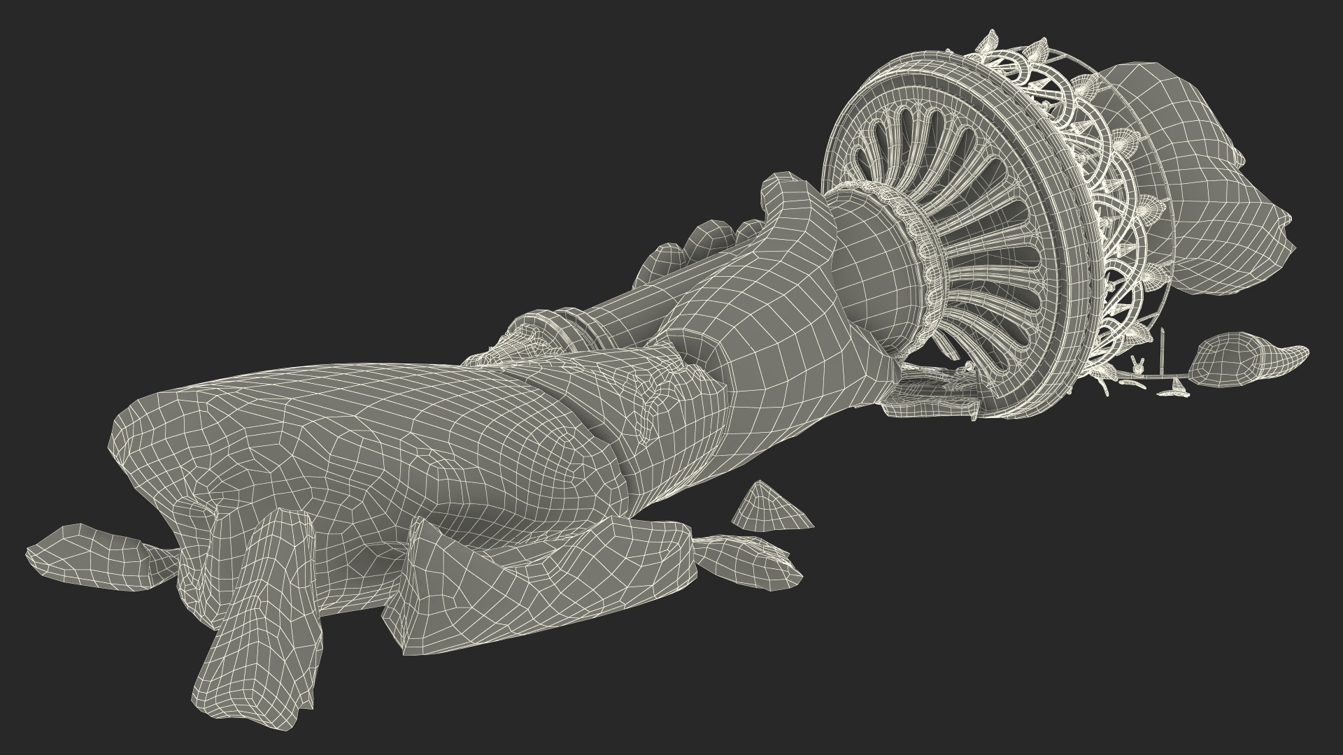 3D Broken Torch of Statue of Liberty model
