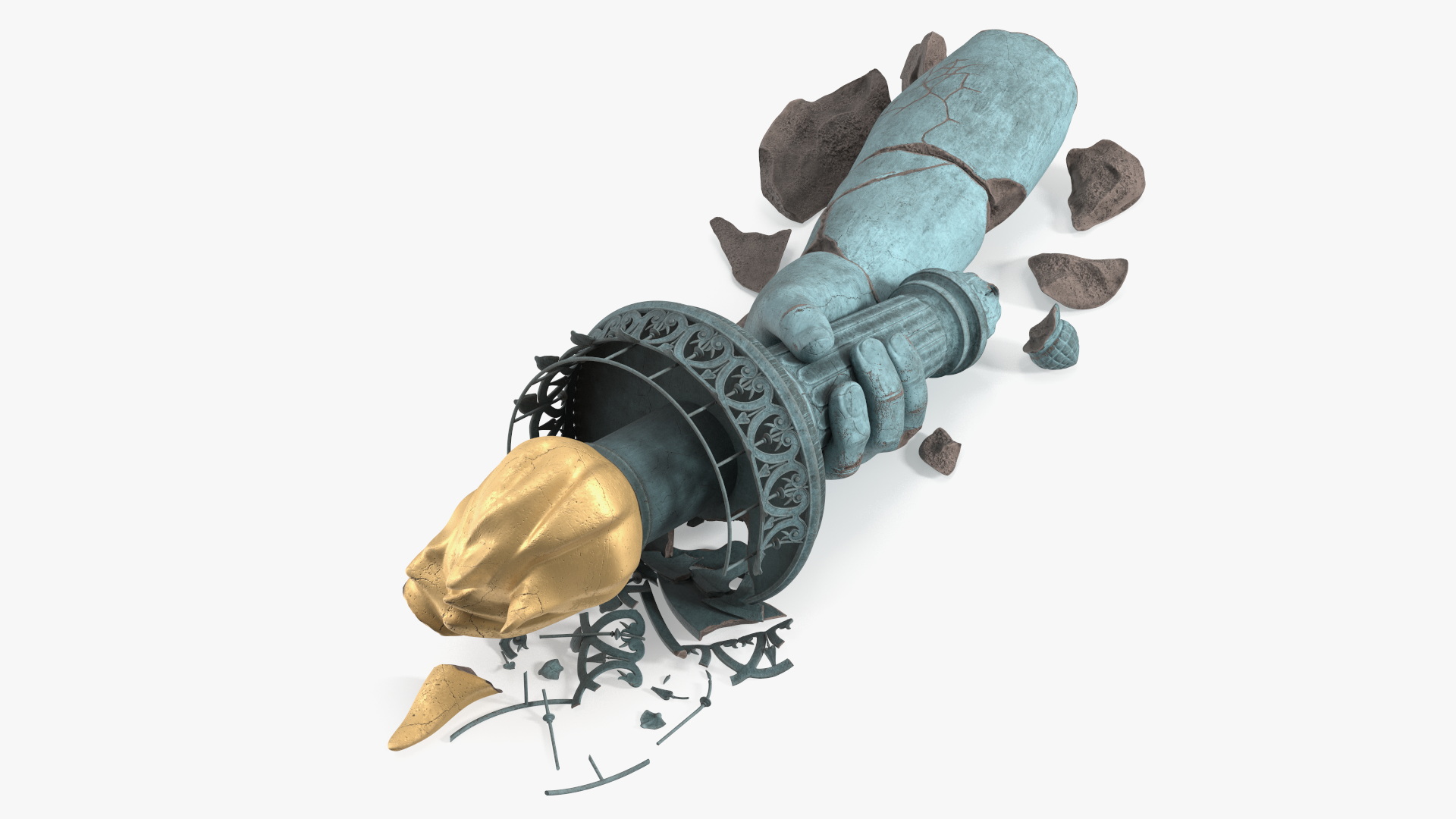 3D Broken Torch of Statue of Liberty model