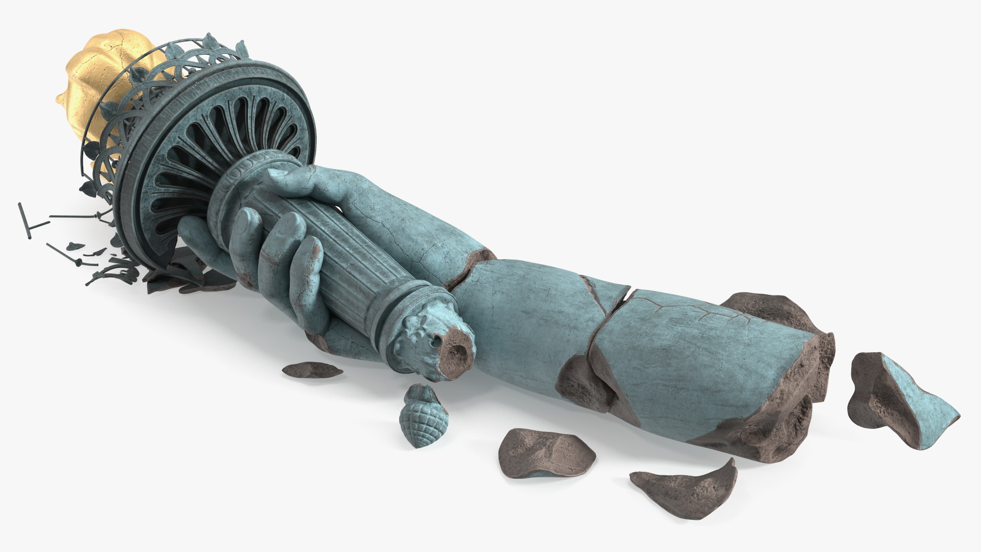 3D Broken Torch of Statue of Liberty model