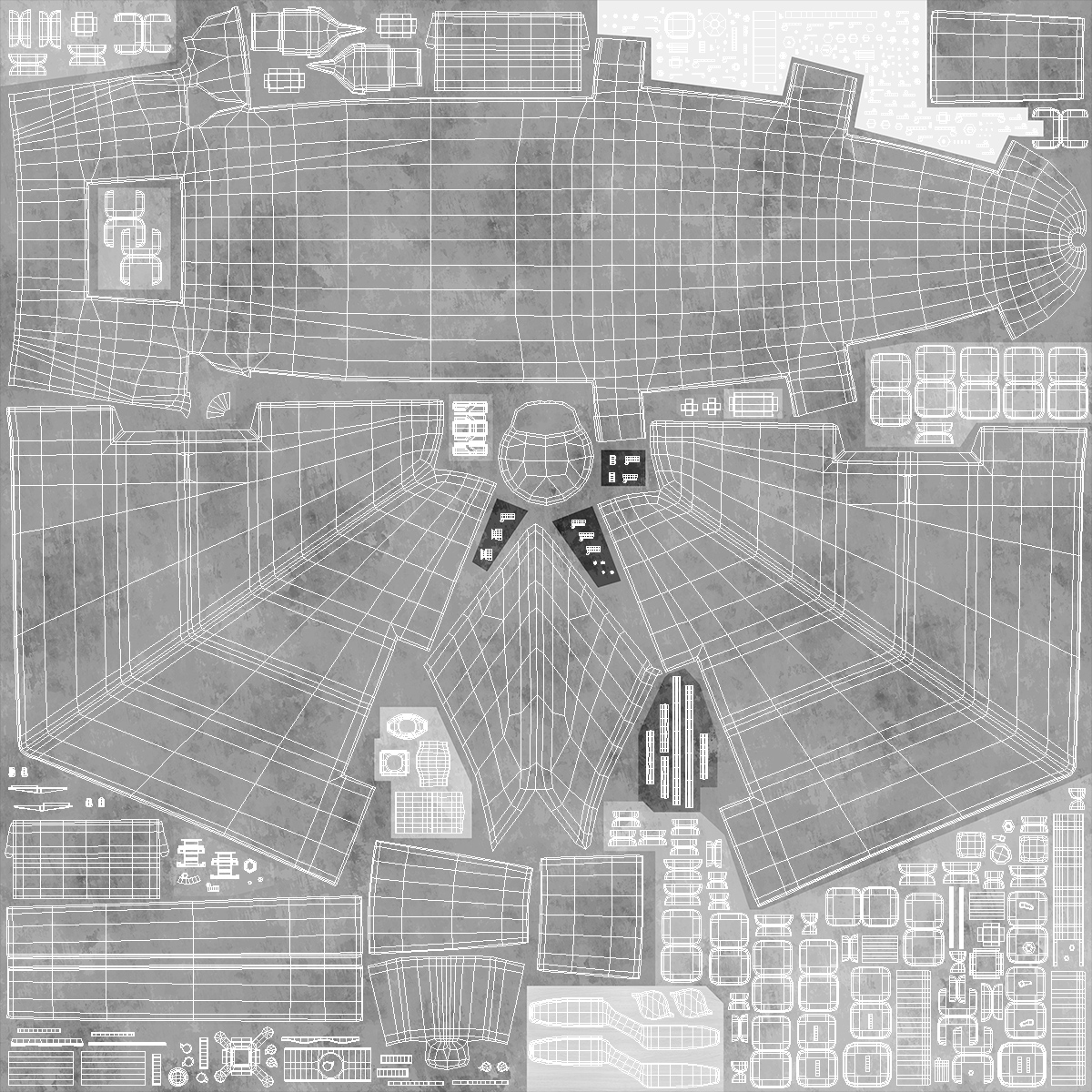 Drone Kamikaze Black Rigged 3D