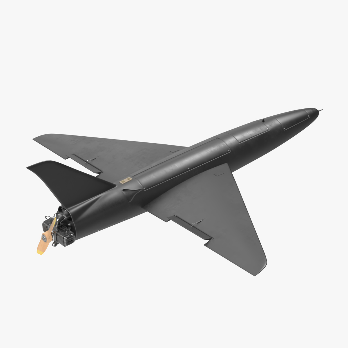 Drone Kamikaze Black Rigged 3D