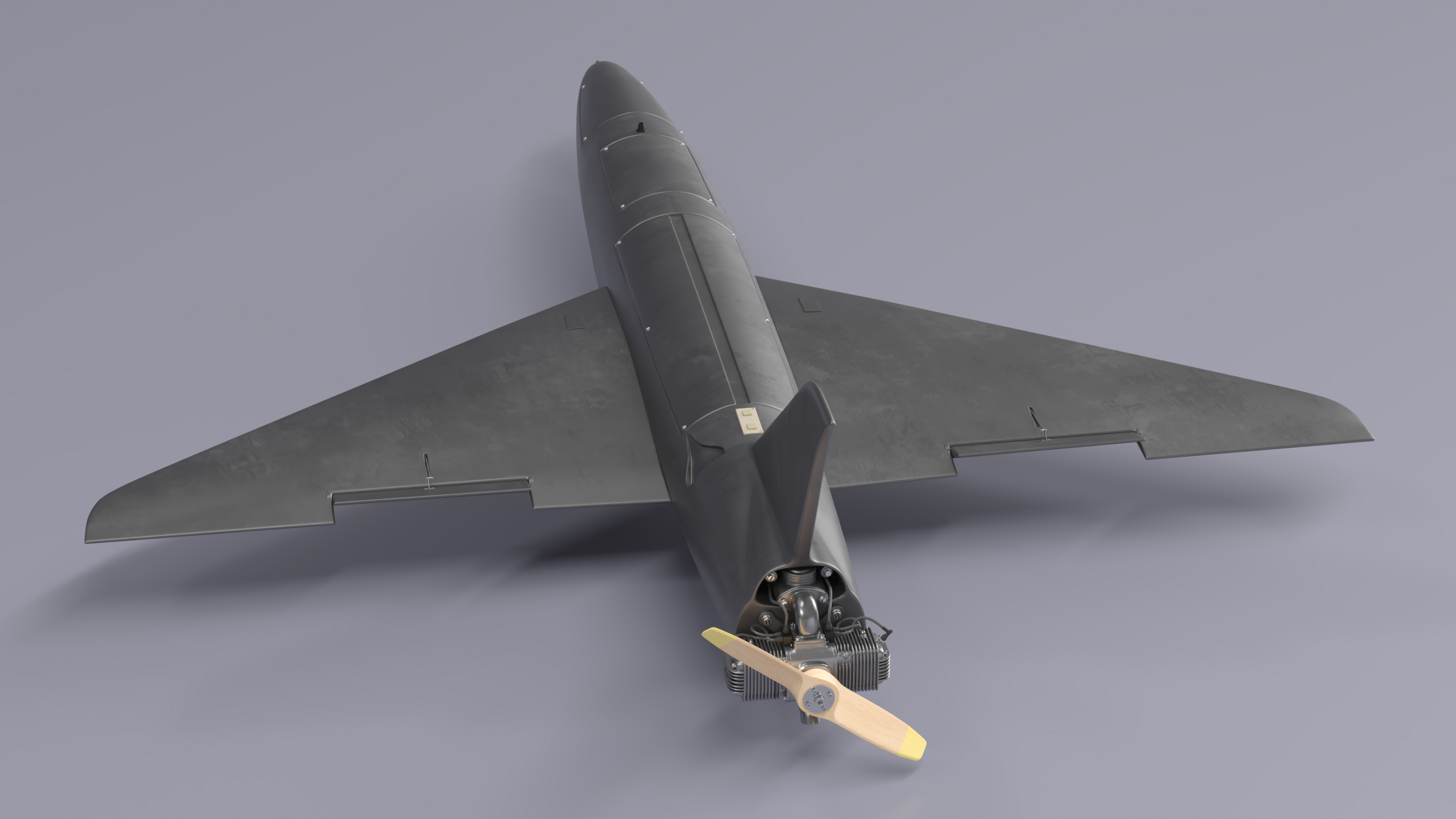 Drone Kamikaze Black Rigged 3D