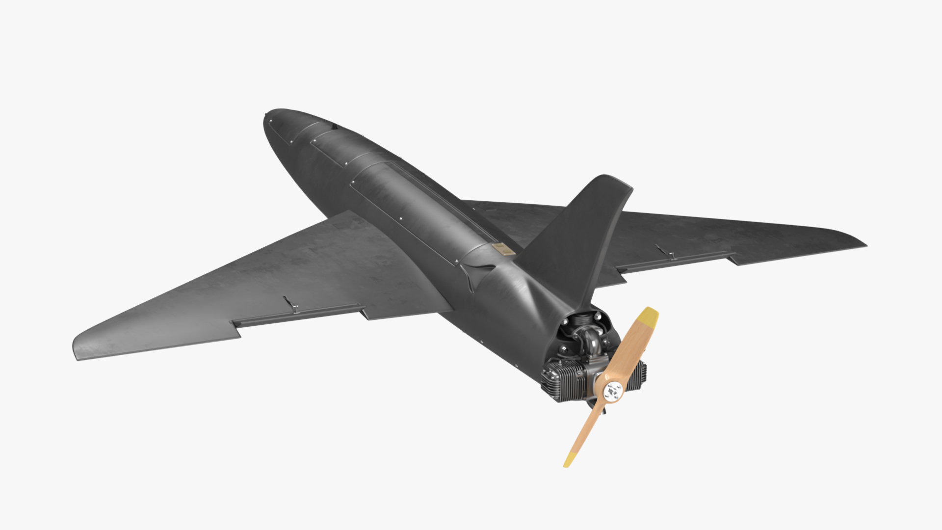 Drone Kamikaze Black Rigged 3D
