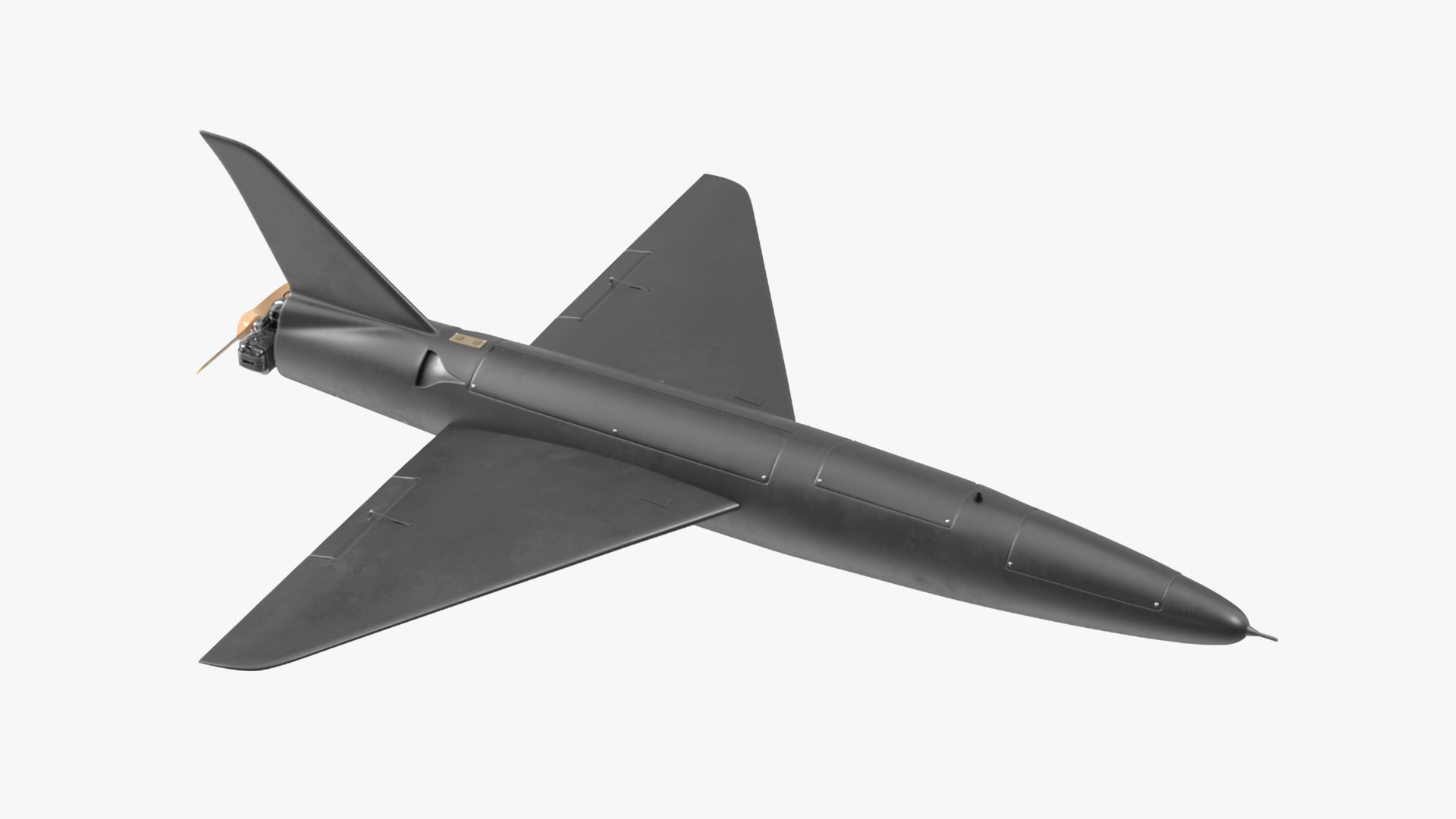 Drone Kamikaze Black Rigged 3D