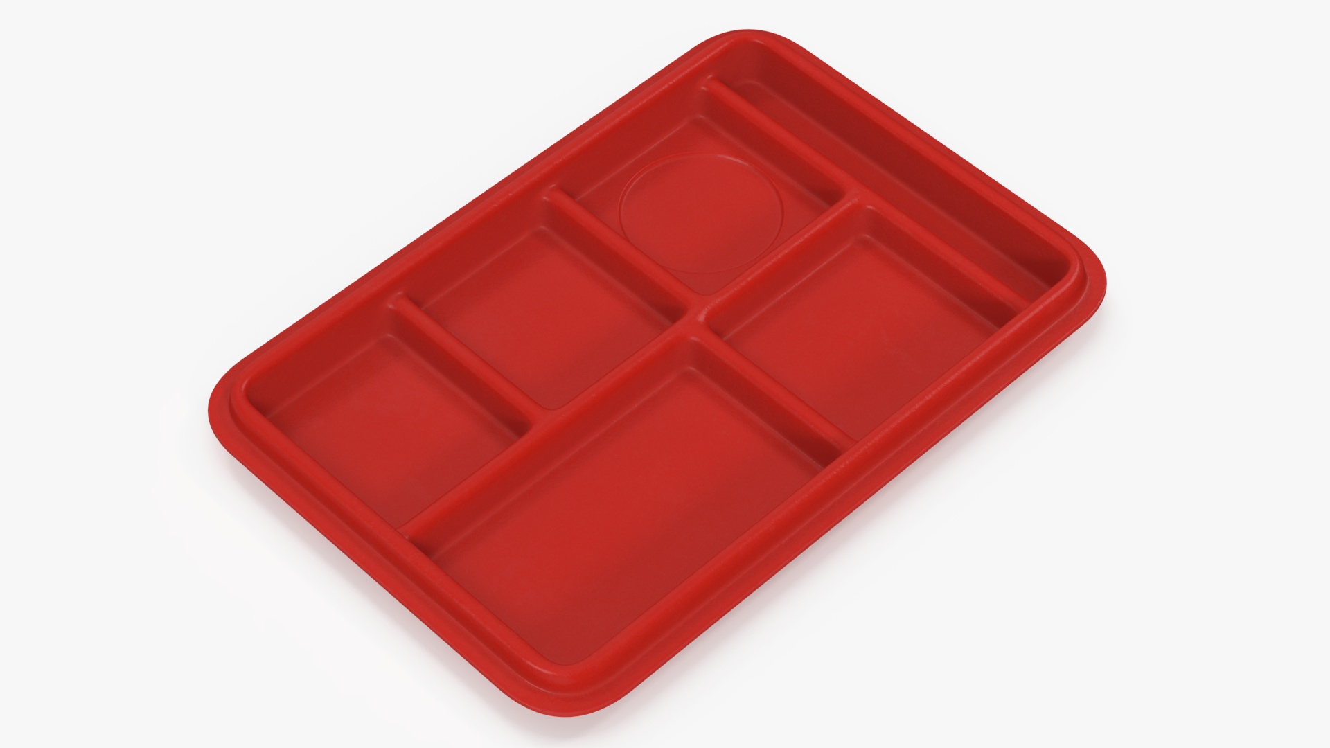 3D model Compartment Meal Tray Red