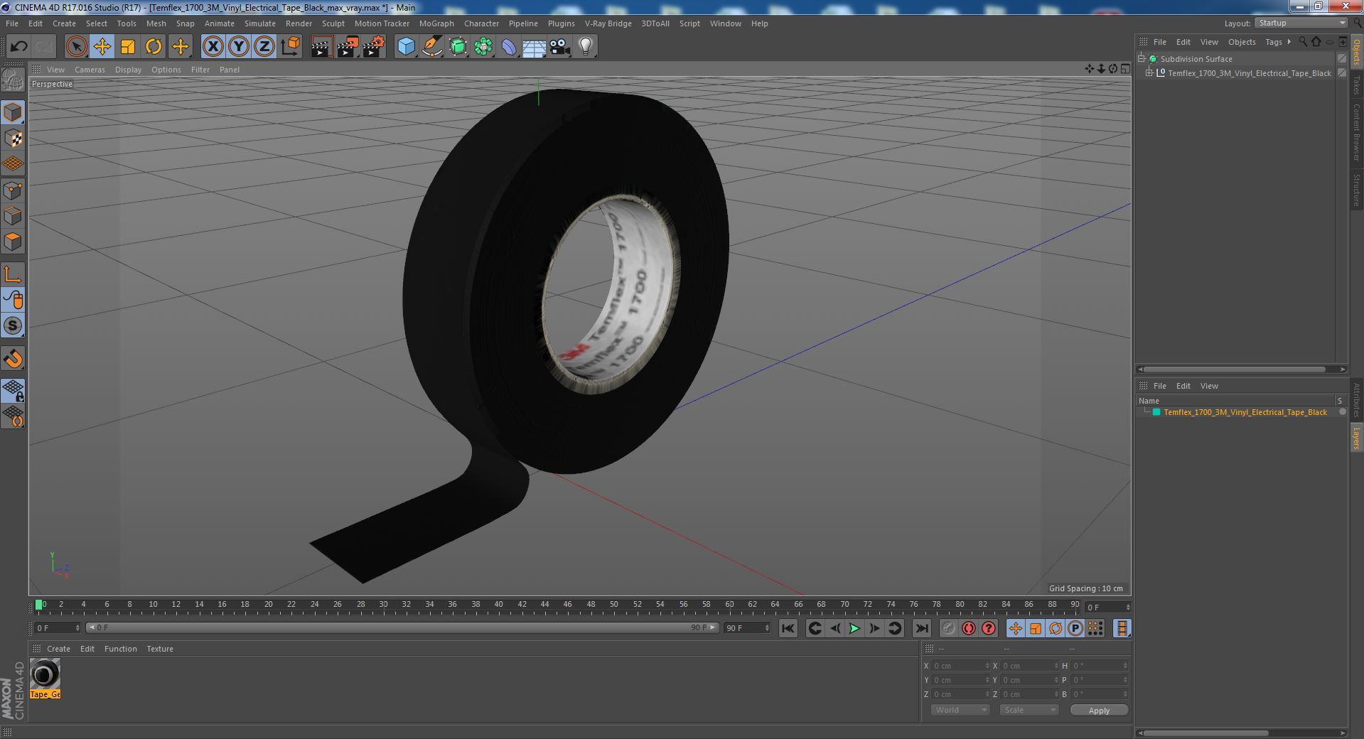 3D Temflex 1700 3M Vinyl Electrical Tape Black model