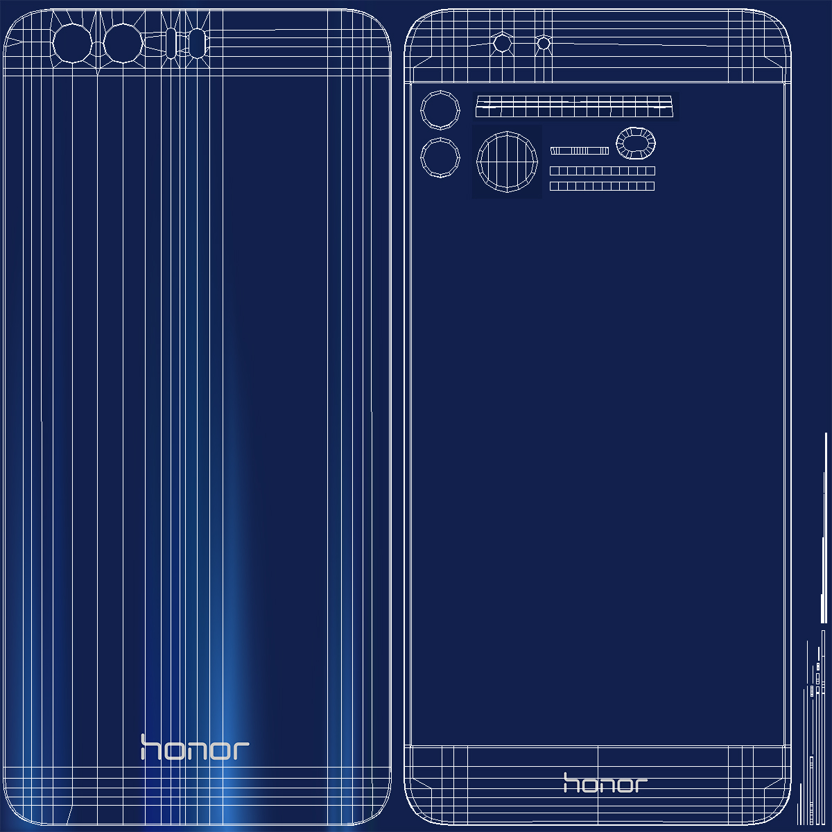 3D Huawei Honor 8 Set model