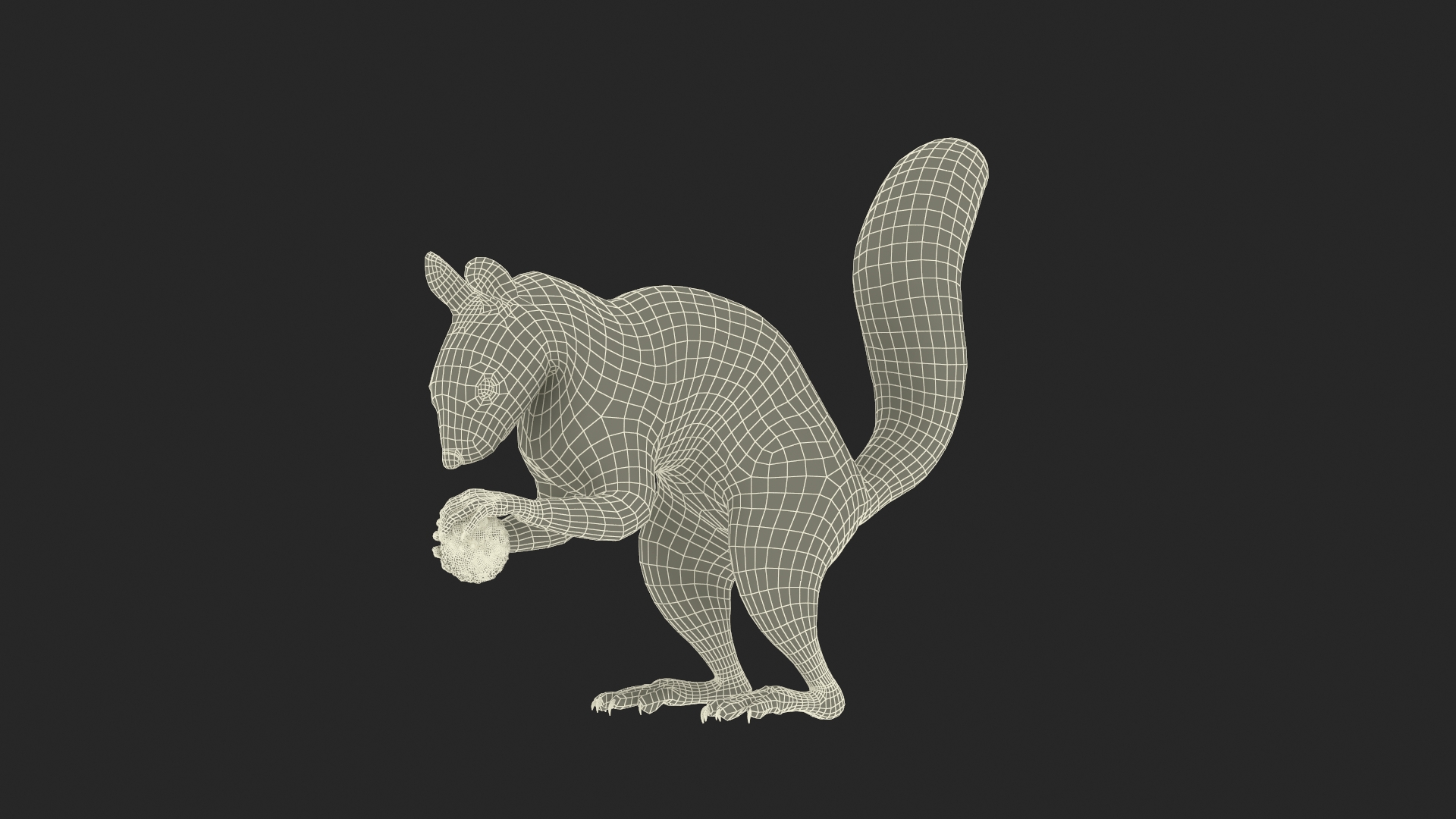 Squirrel with Pine Cone Fur 3D