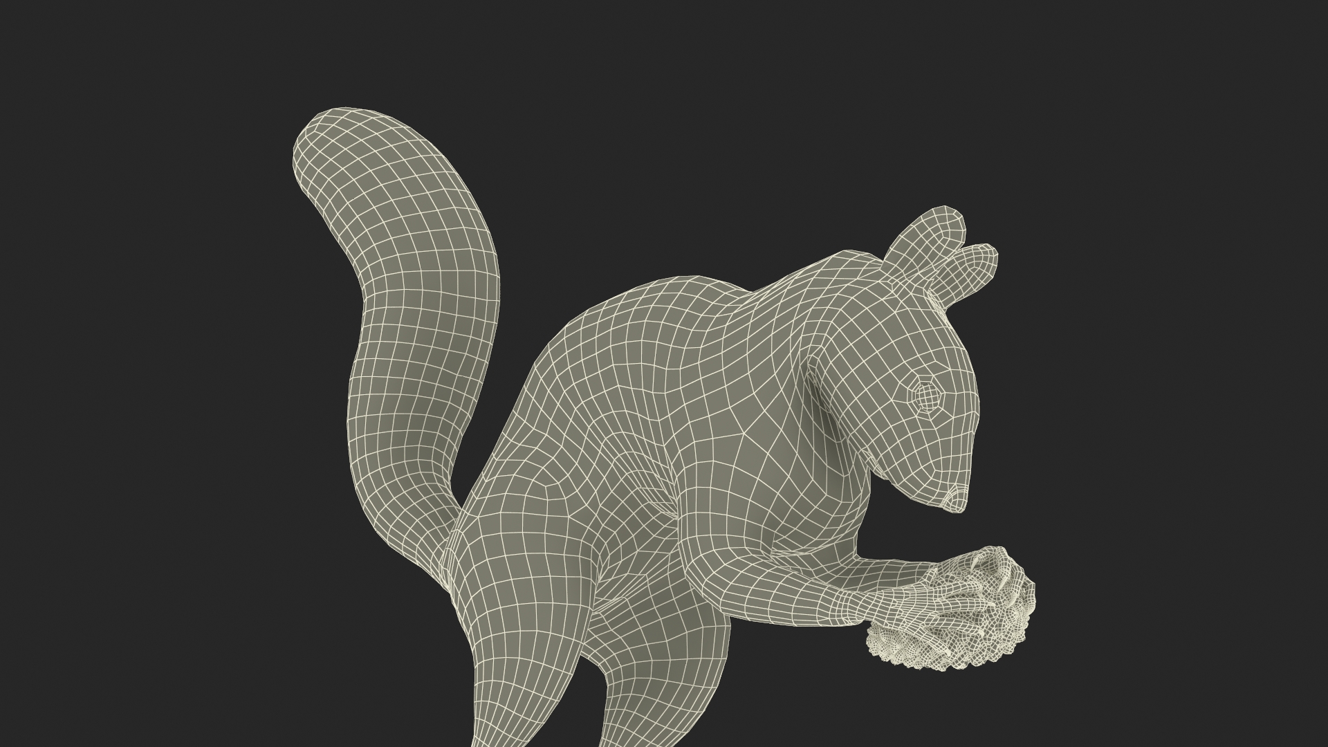 Squirrel with Pine Cone Fur 3D