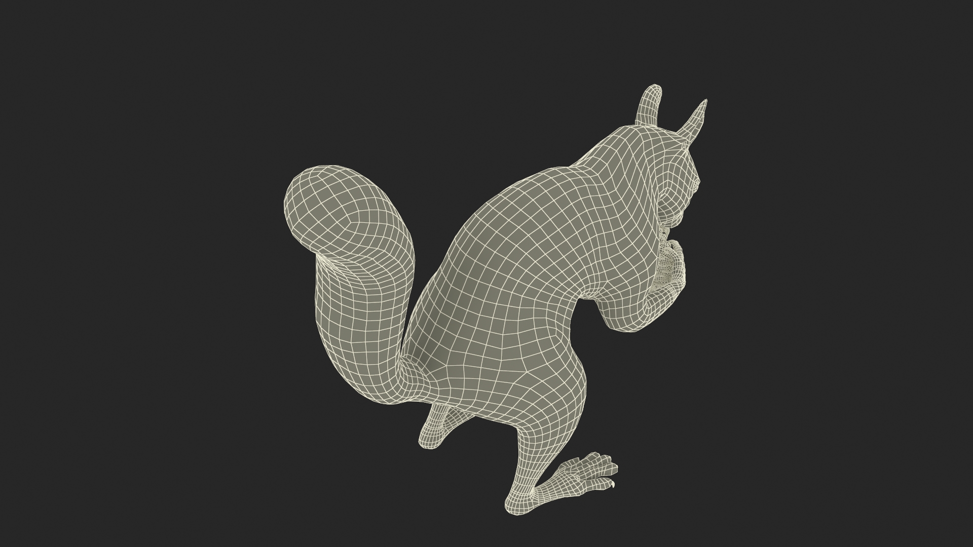 Squirrel with Pine Cone Fur 3D