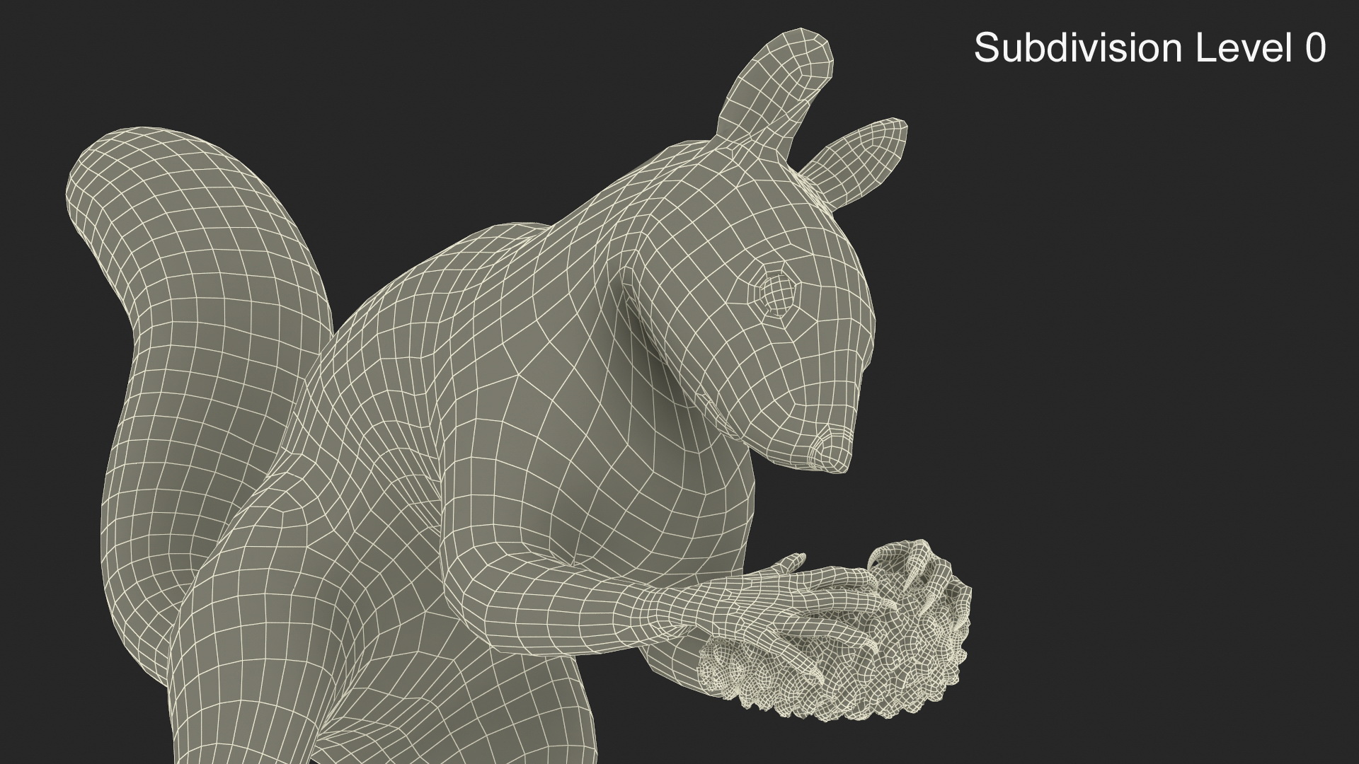 Squirrel with Pine Cone Fur 3D
