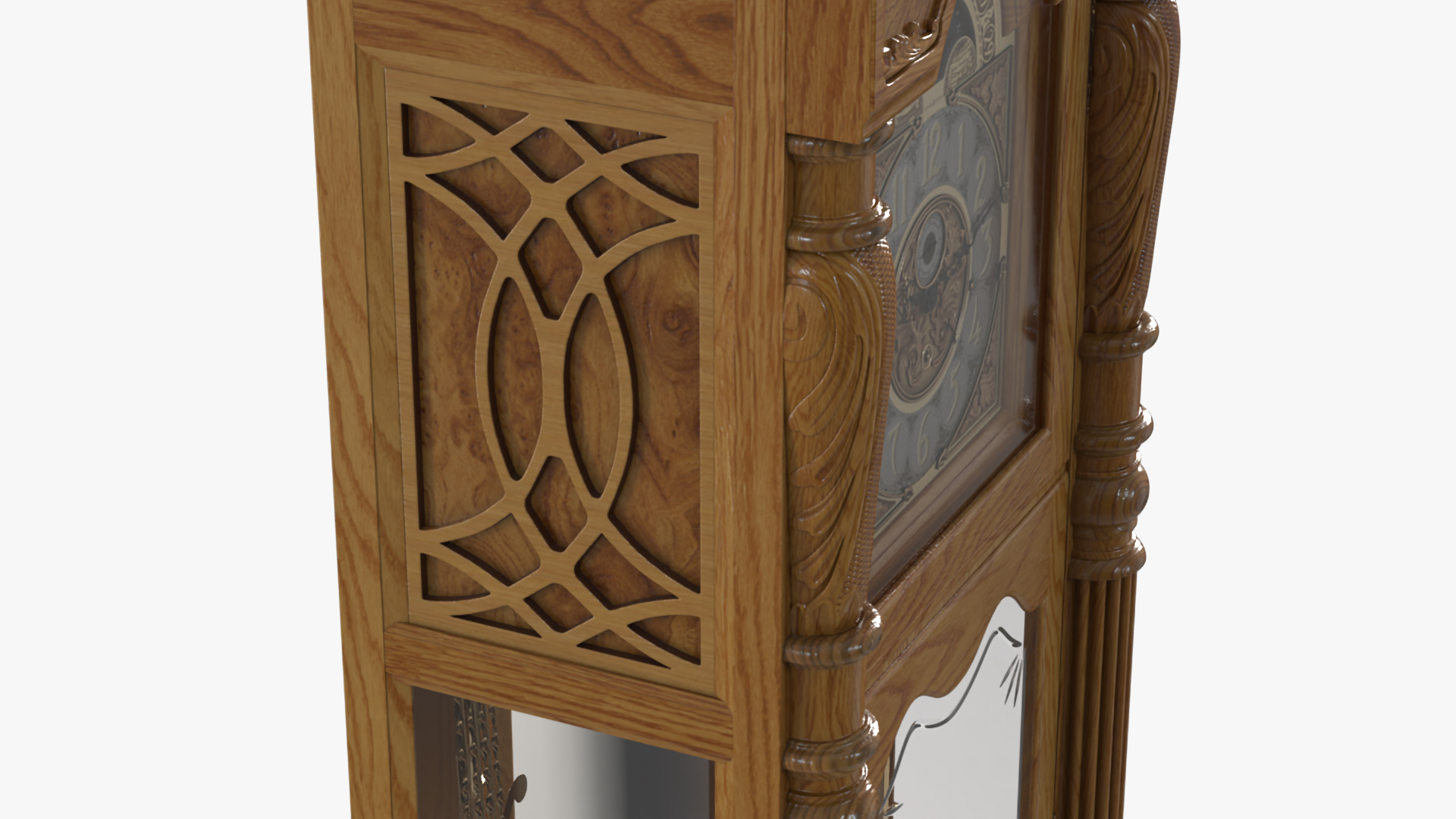 Antique Grandfather Striking Clock 3D model