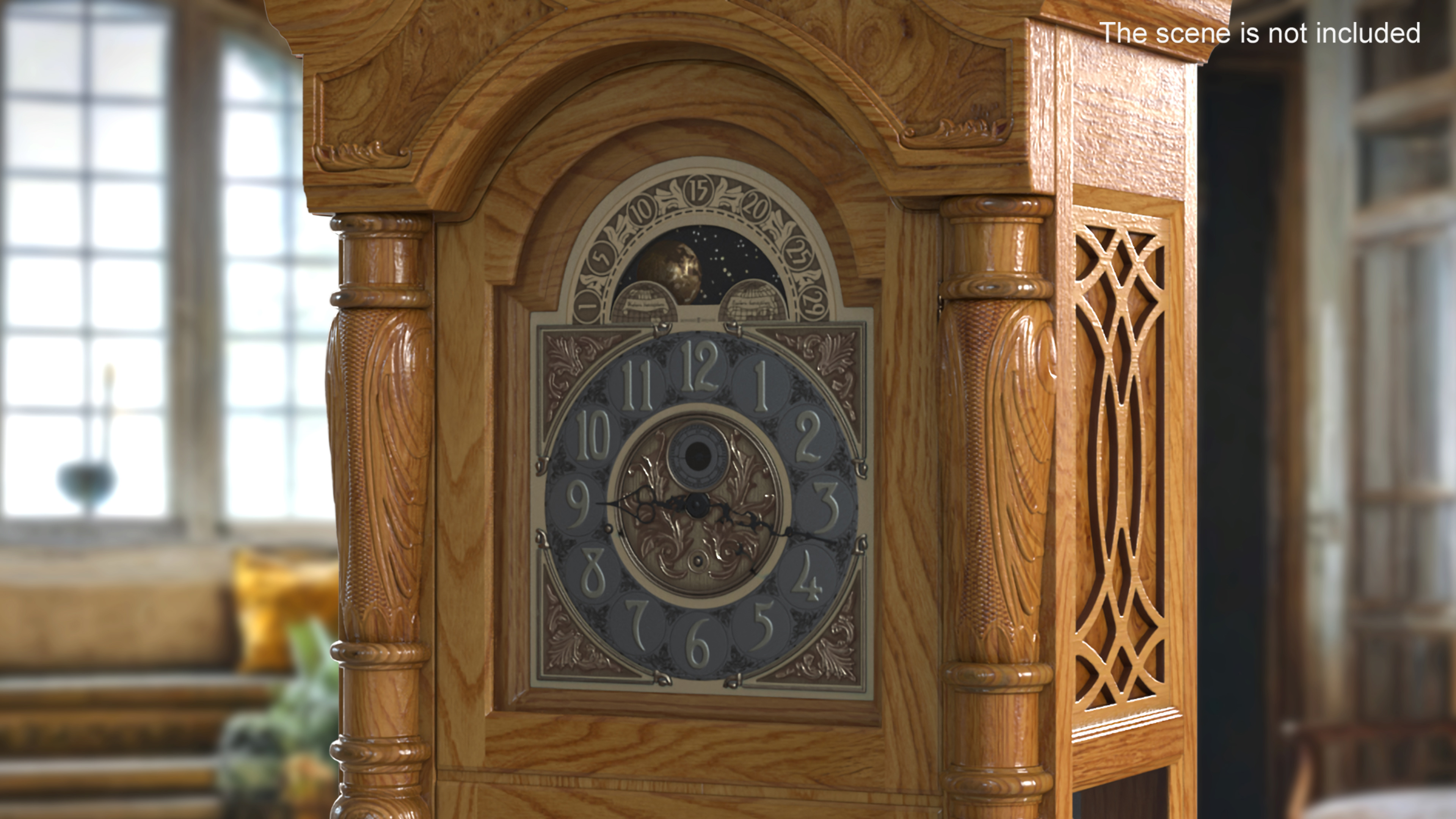 Antique Grandfather Striking Clock 3D model