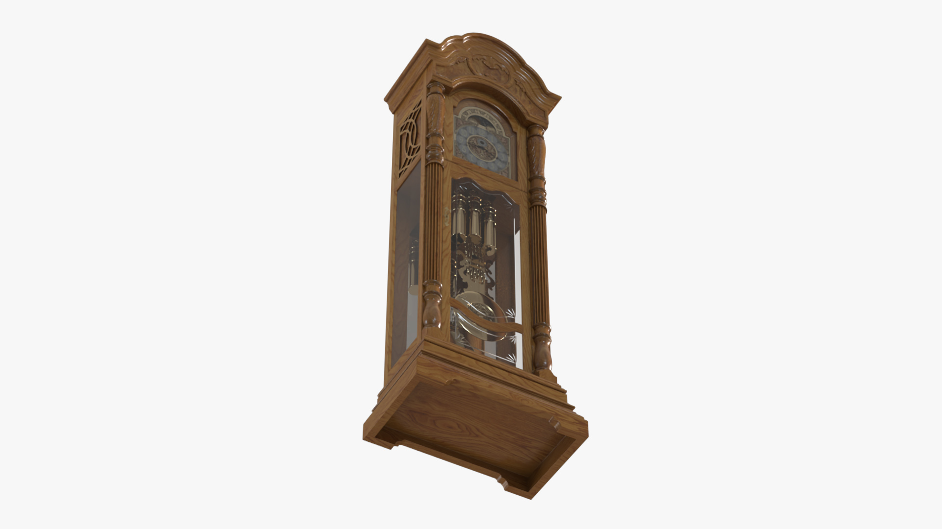 Antique Grandfather Striking Clock 3D model