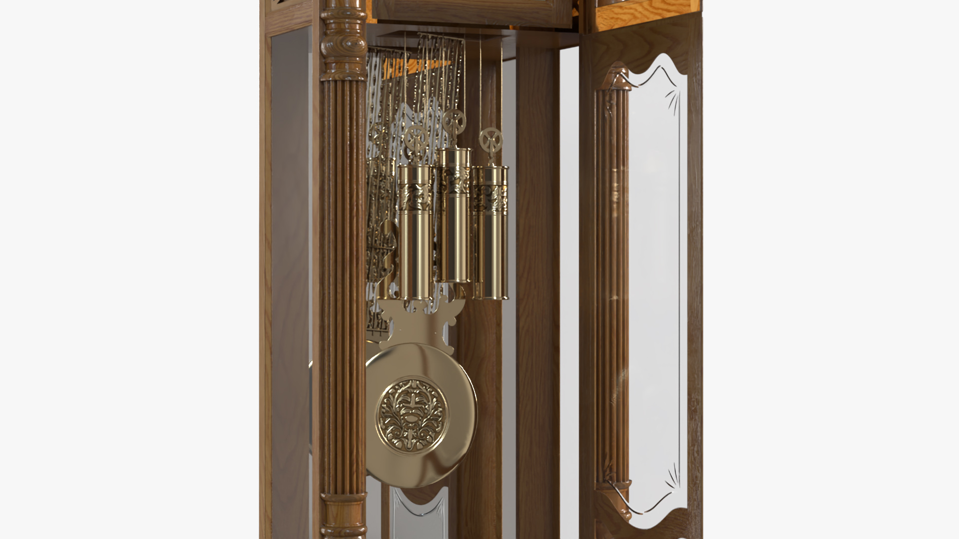 Antique Grandfather Striking Clock 3D model