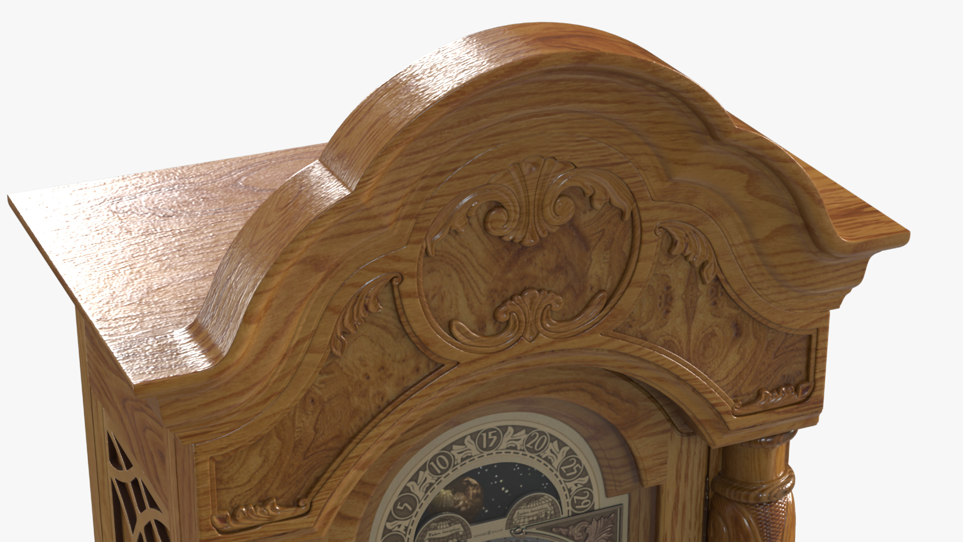 Antique Grandfather Striking Clock 3D model