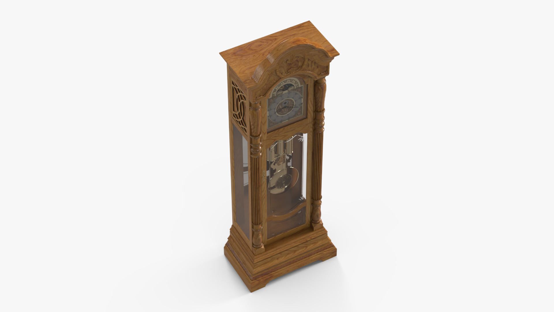 Antique Grandfather Striking Clock 3D model