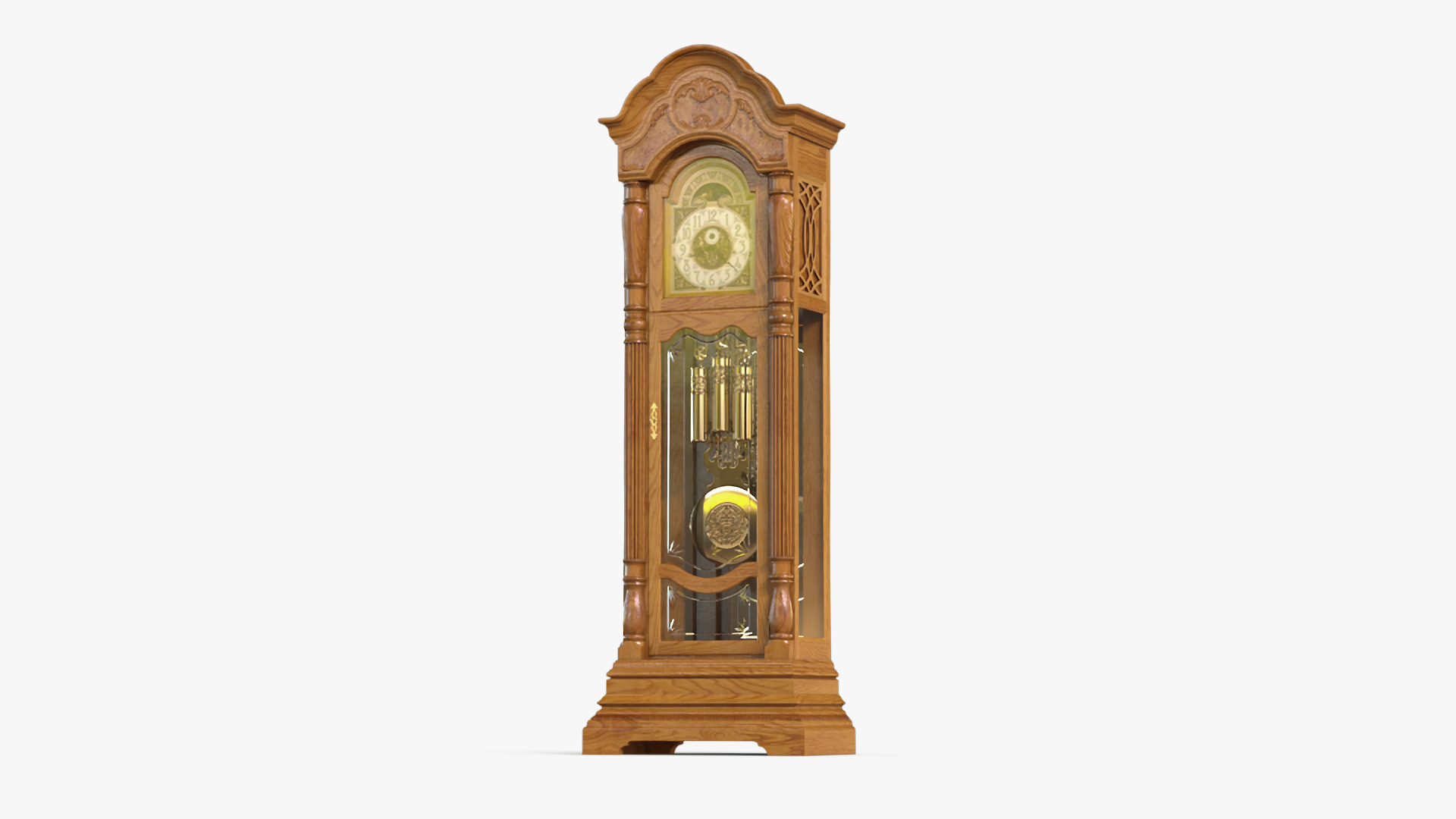 Antique Grandfather Striking Clock 3D model