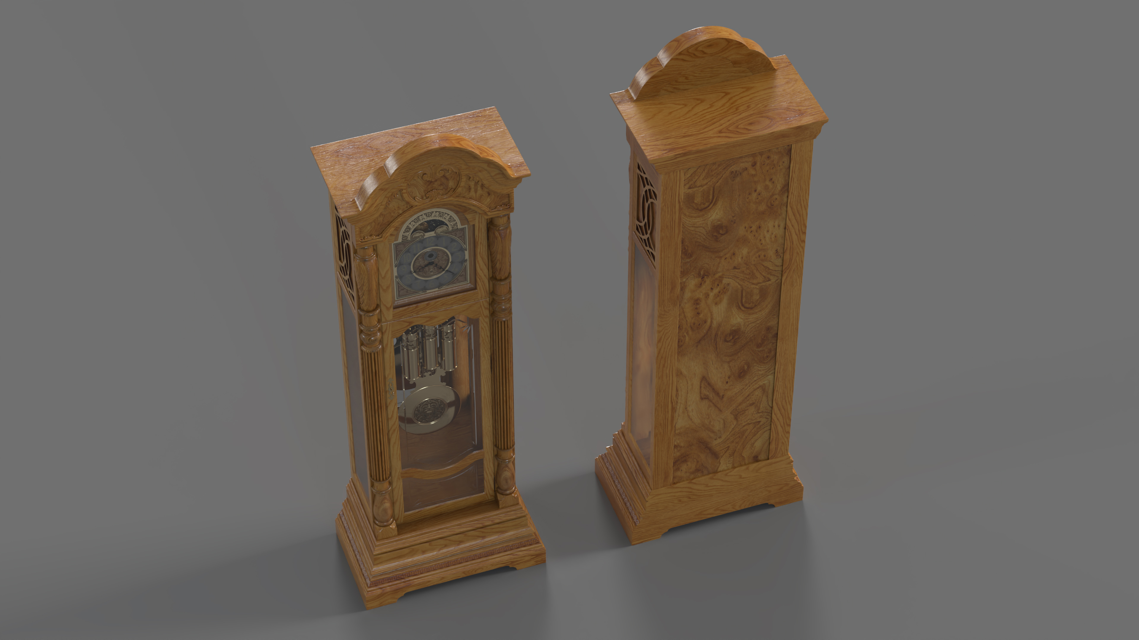 Antique Grandfather Striking Clock 3D model