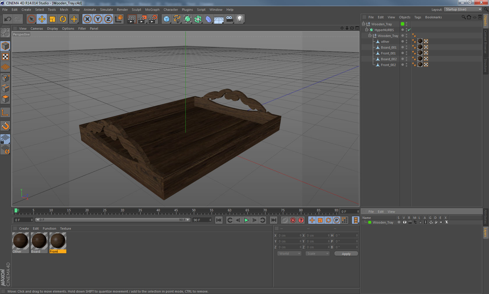 3D Wooden Tray