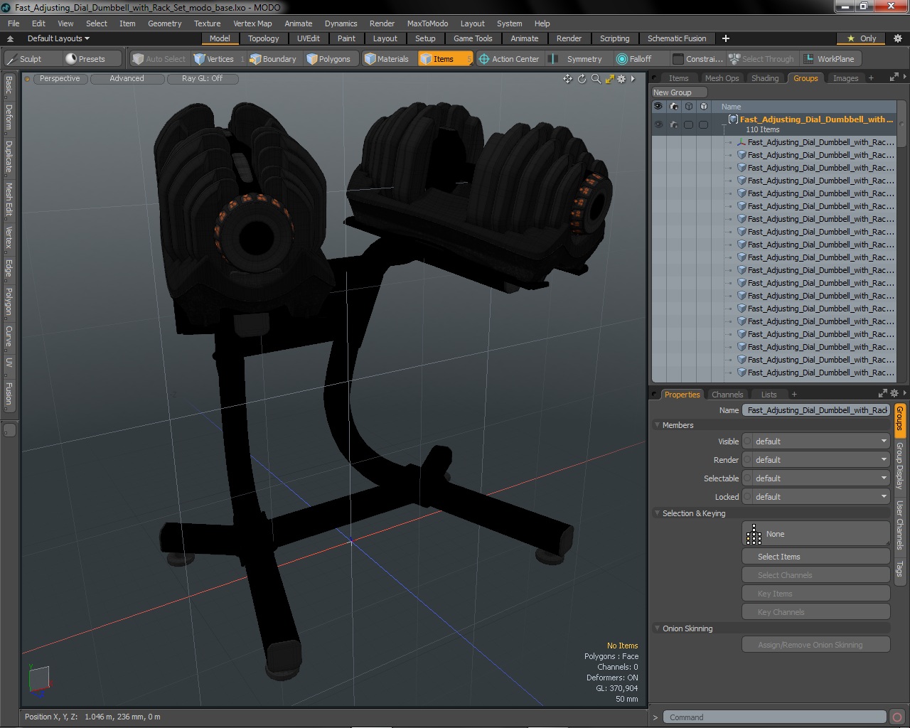 Fast Adjusting Dial Dumbbell with Rack Set 3D