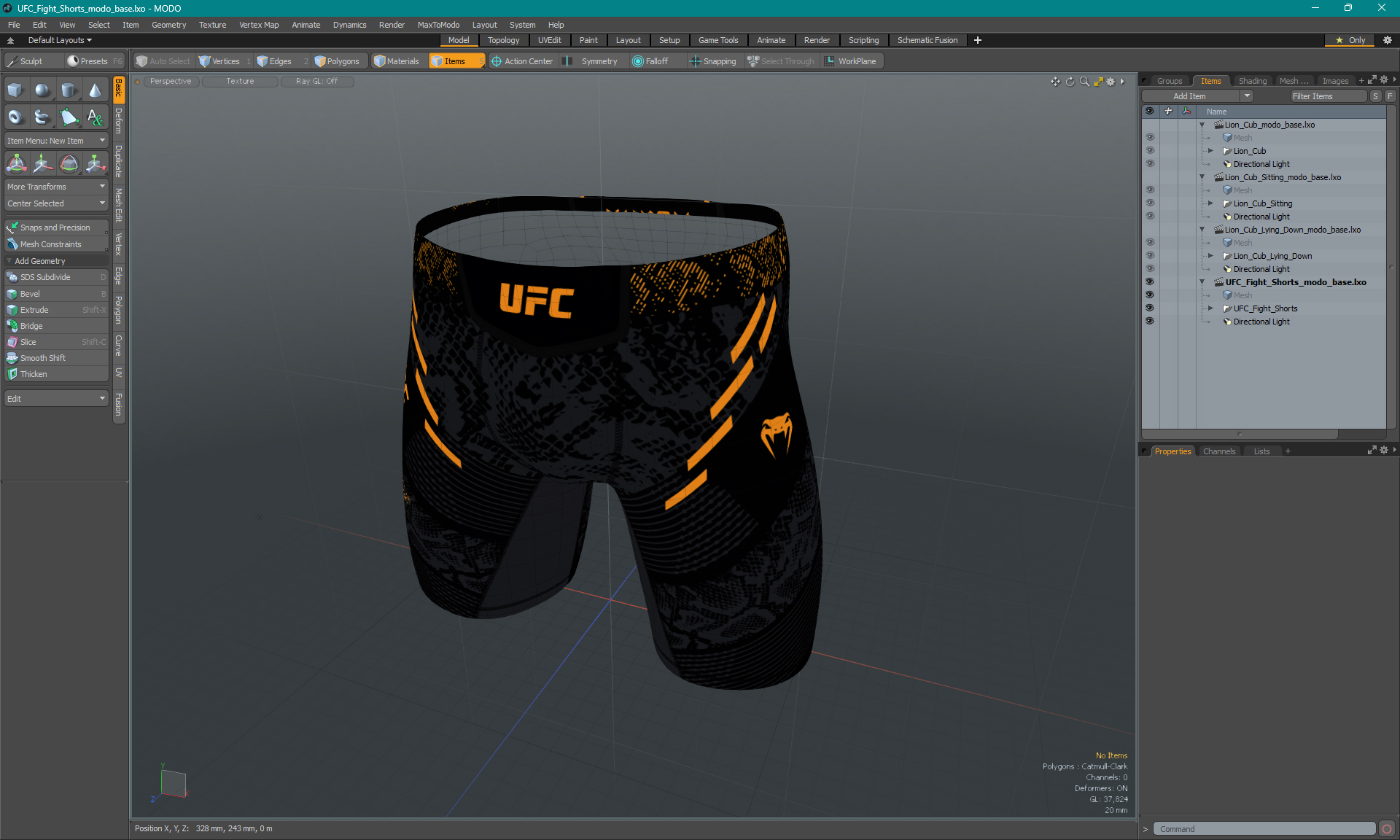 3D UFC Fight Shorts