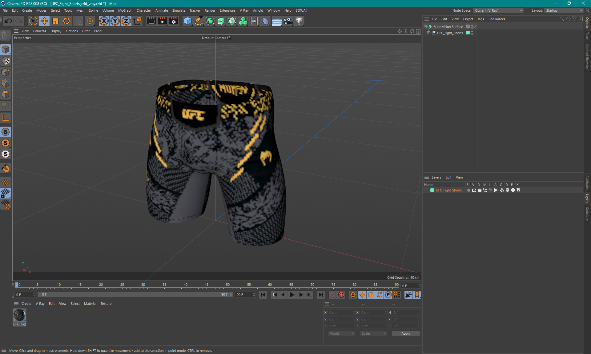 3D UFC Fight Shorts