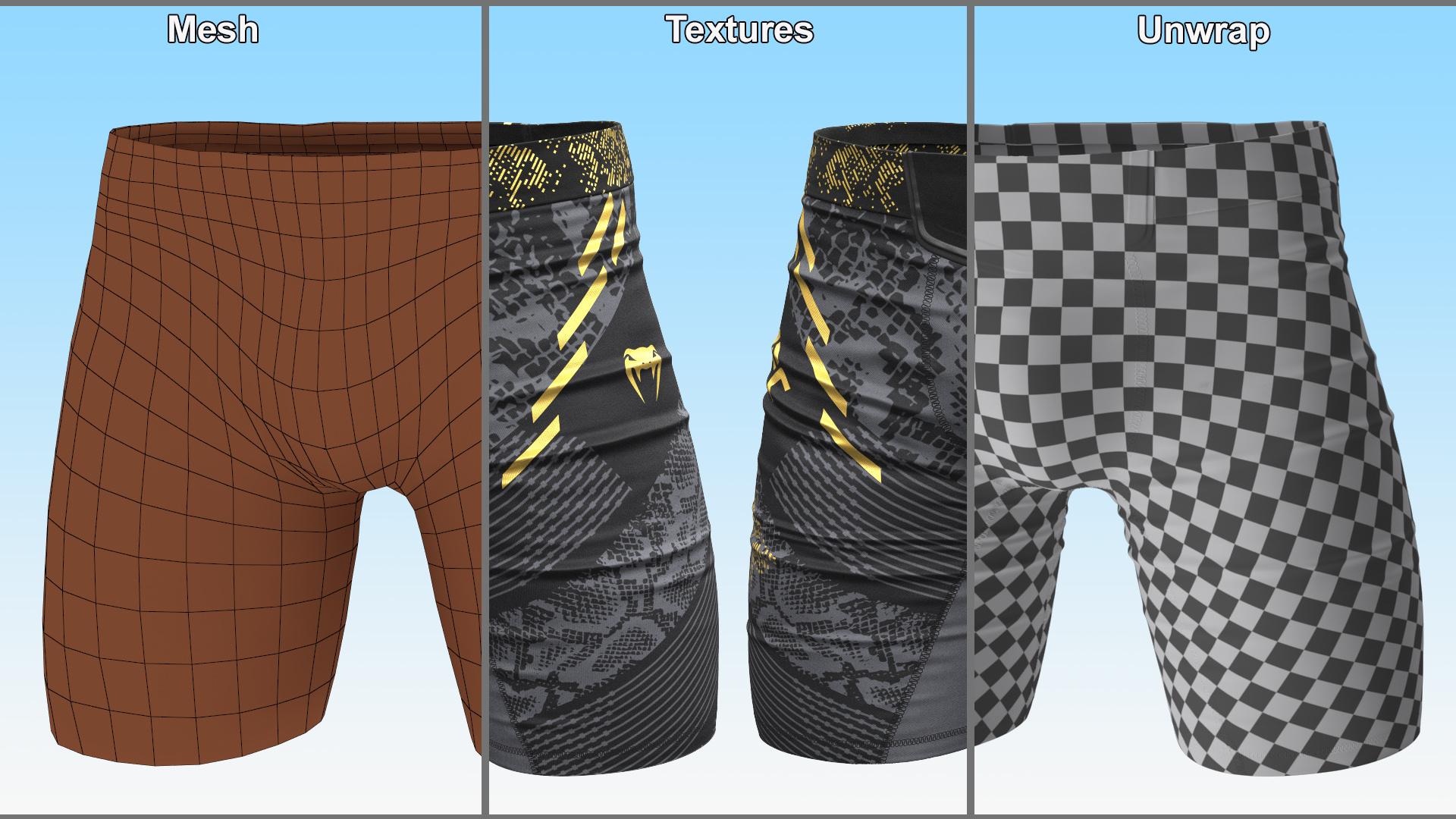 3D UFC Fight Shorts