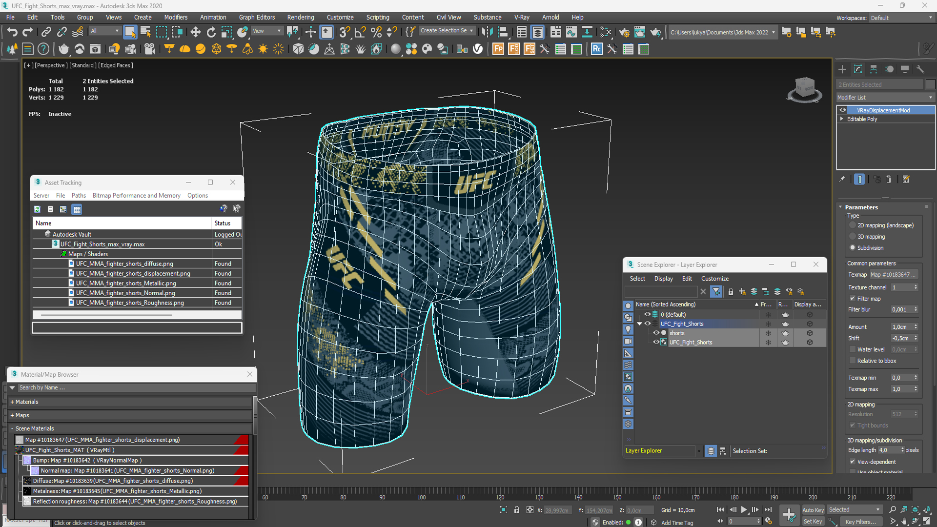 3D UFC Fight Shorts