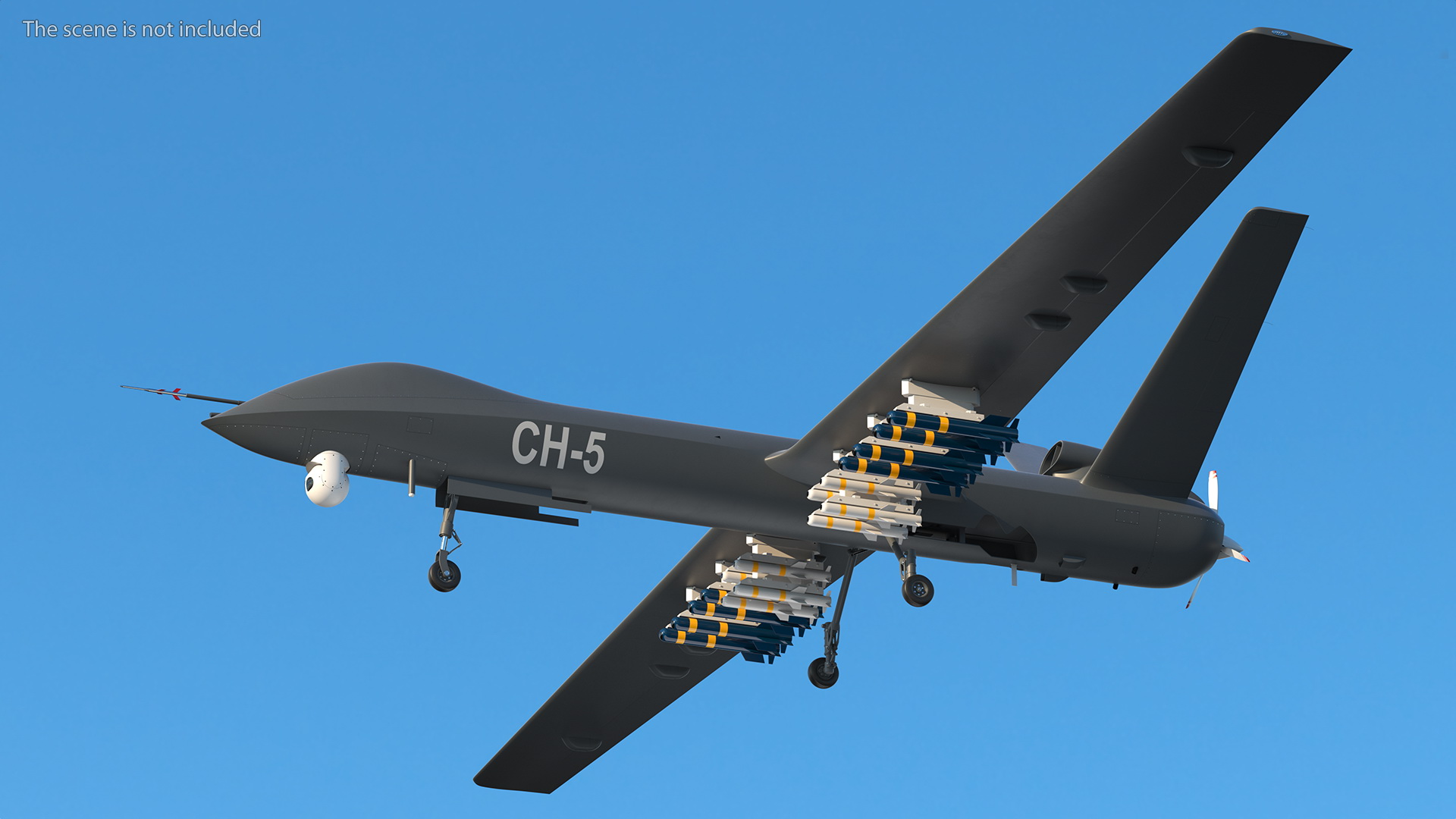 CH-5 Rainbow UAV Armed Rigged 3D model