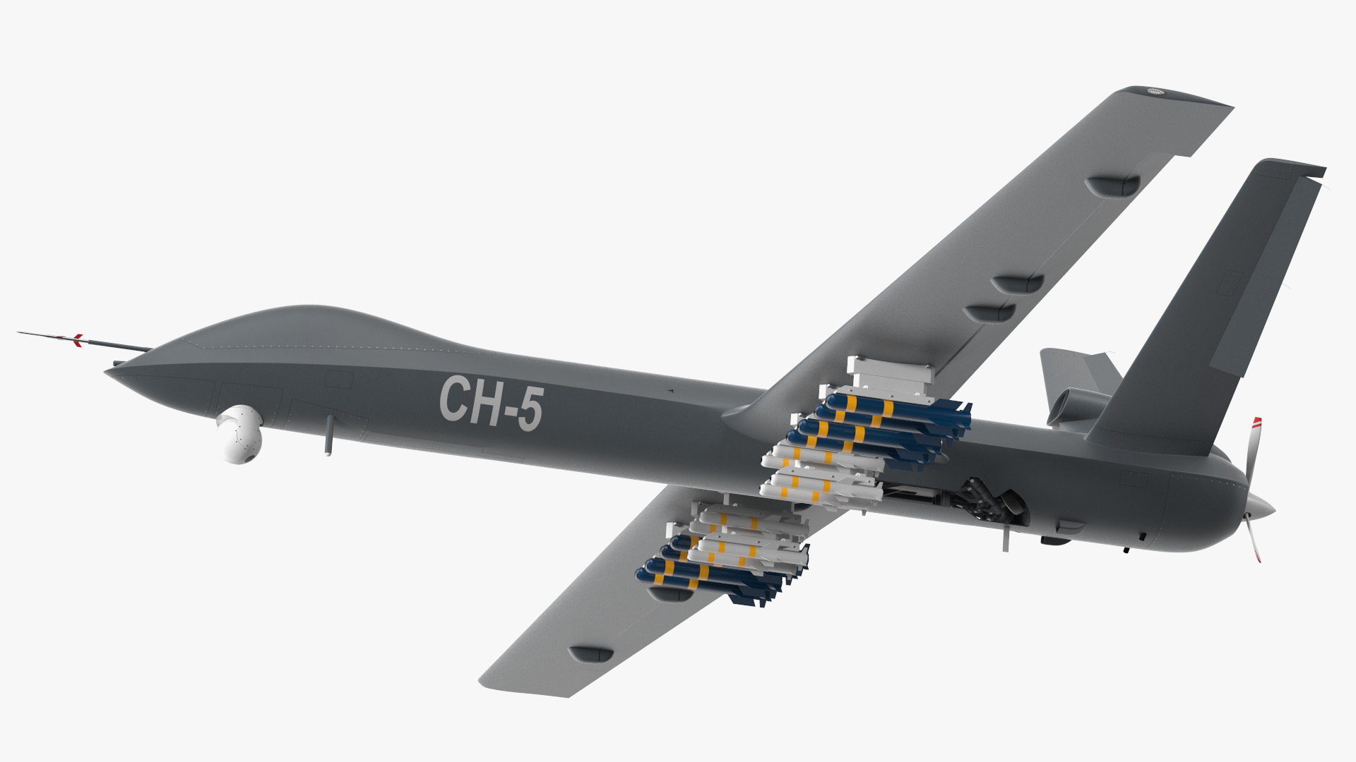CH-5 Rainbow UAV Armed Rigged 3D model
