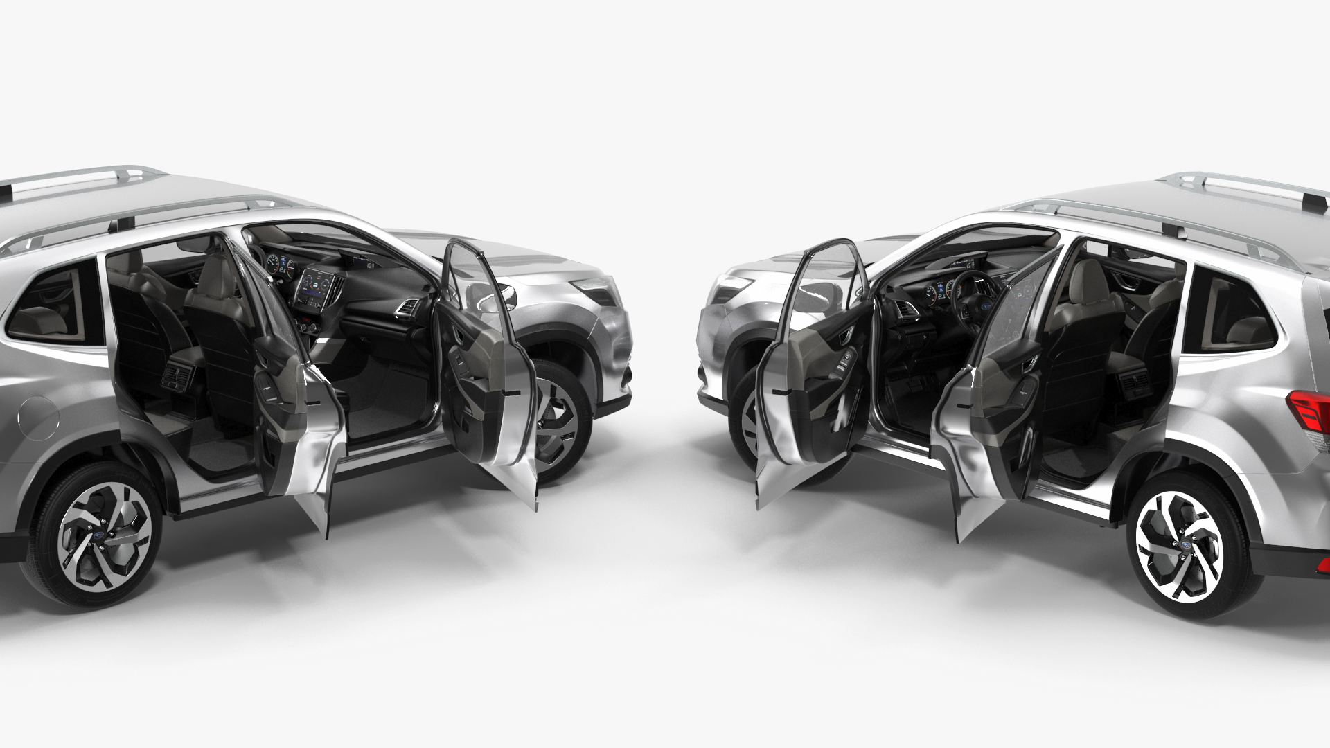 Subaru Forester 2022 White Rigged for Cinema 4D 3D