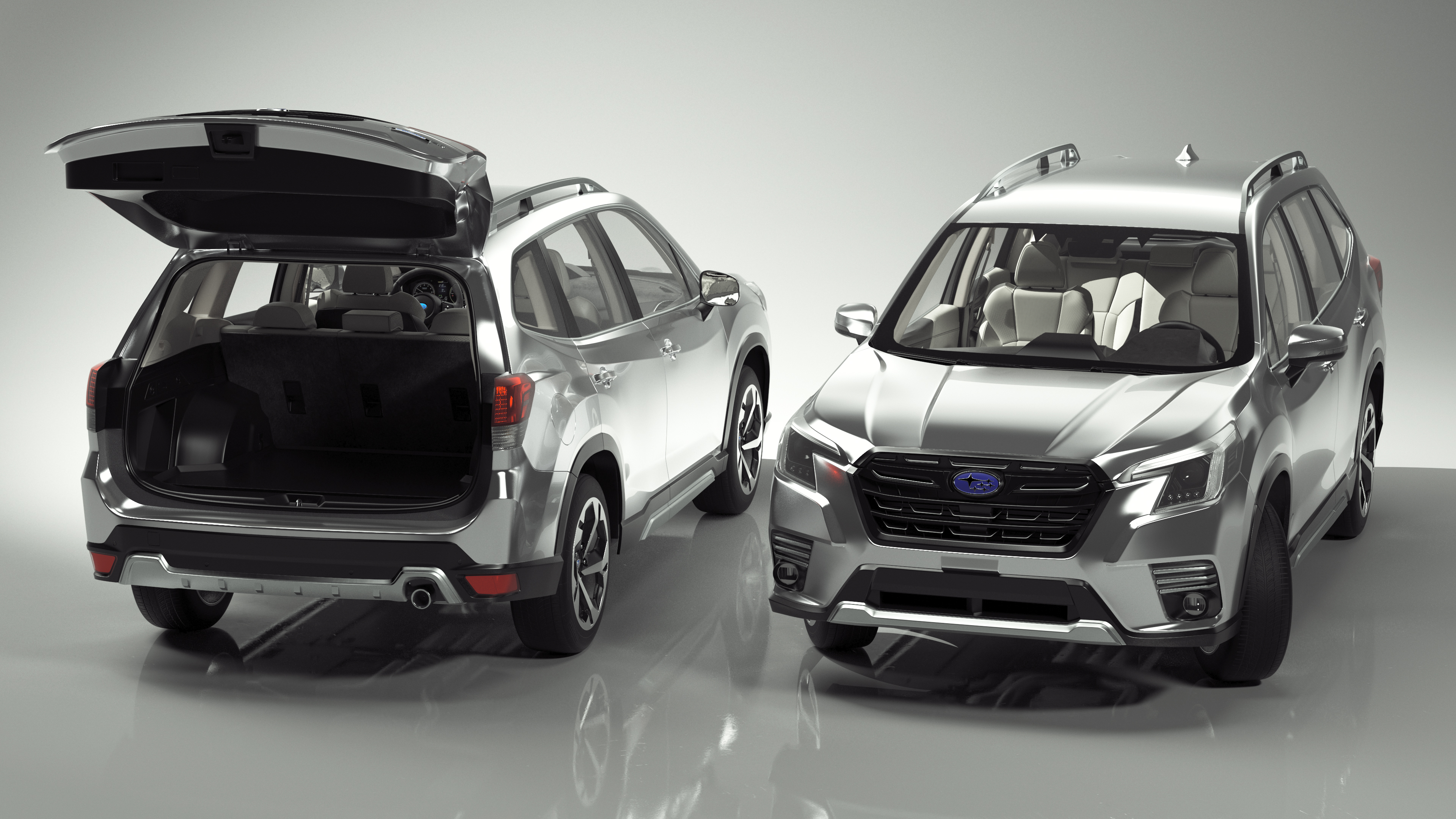 Subaru Forester 2022 White Rigged for Cinema 4D 3D