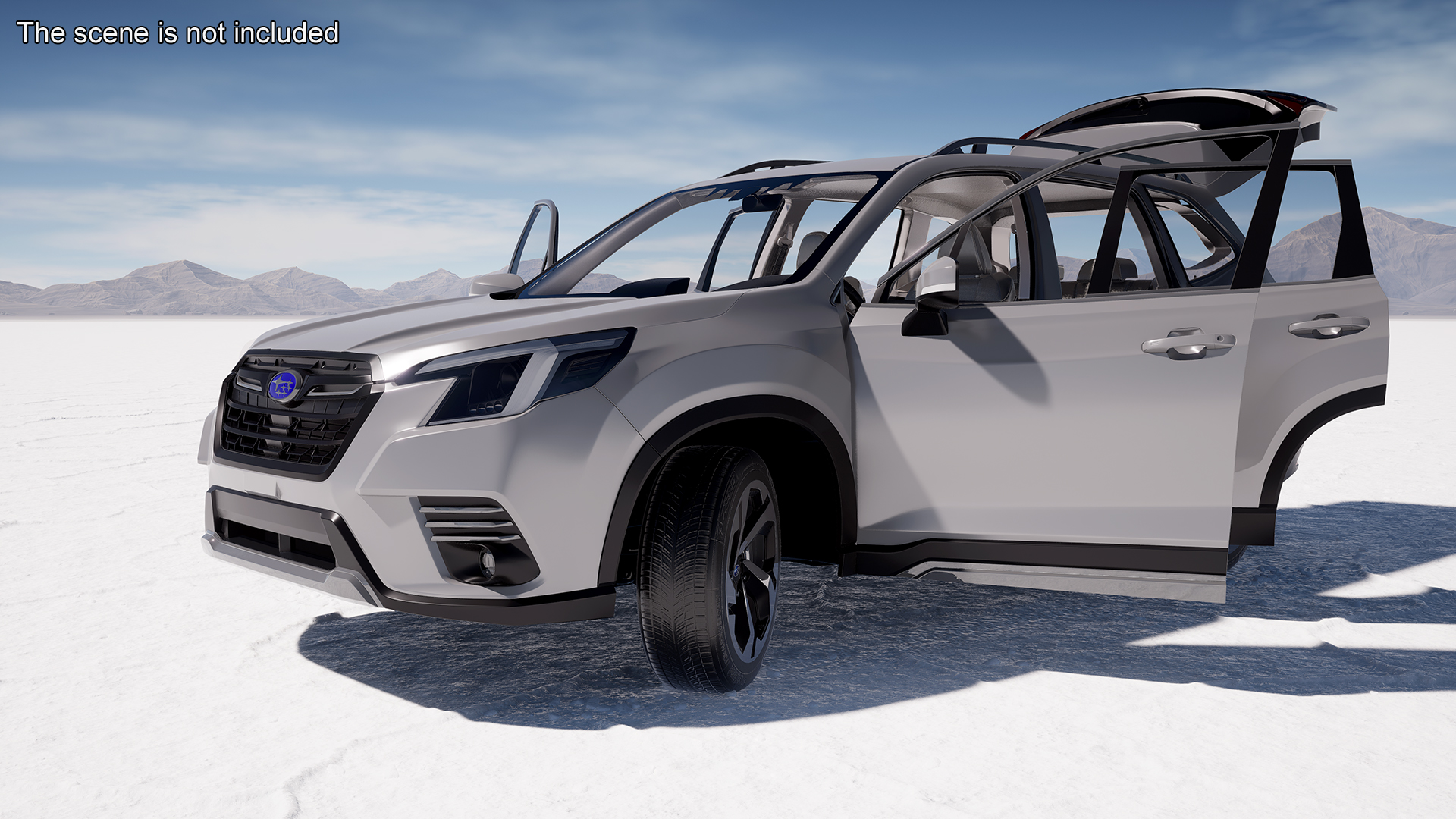 Subaru Forester 2022 White Rigged for Cinema 4D 3D