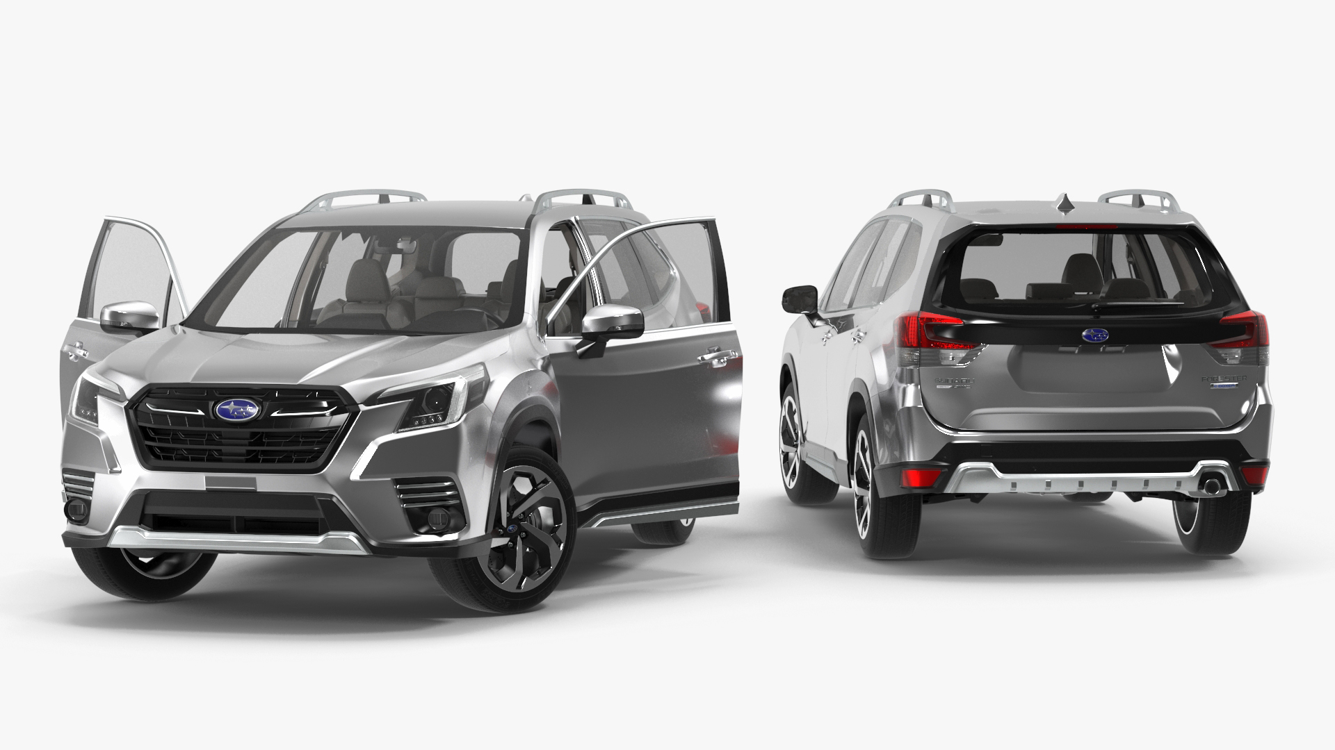 Subaru Forester 2022 White Rigged for Cinema 4D 3D