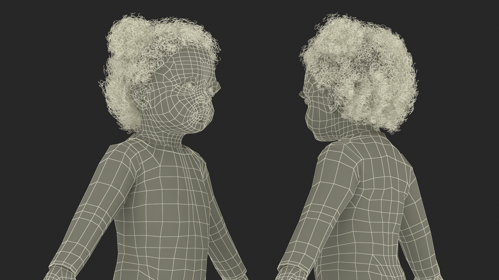 Black Baby Girl Wearing Full Bodysuit A-Pose 3D model