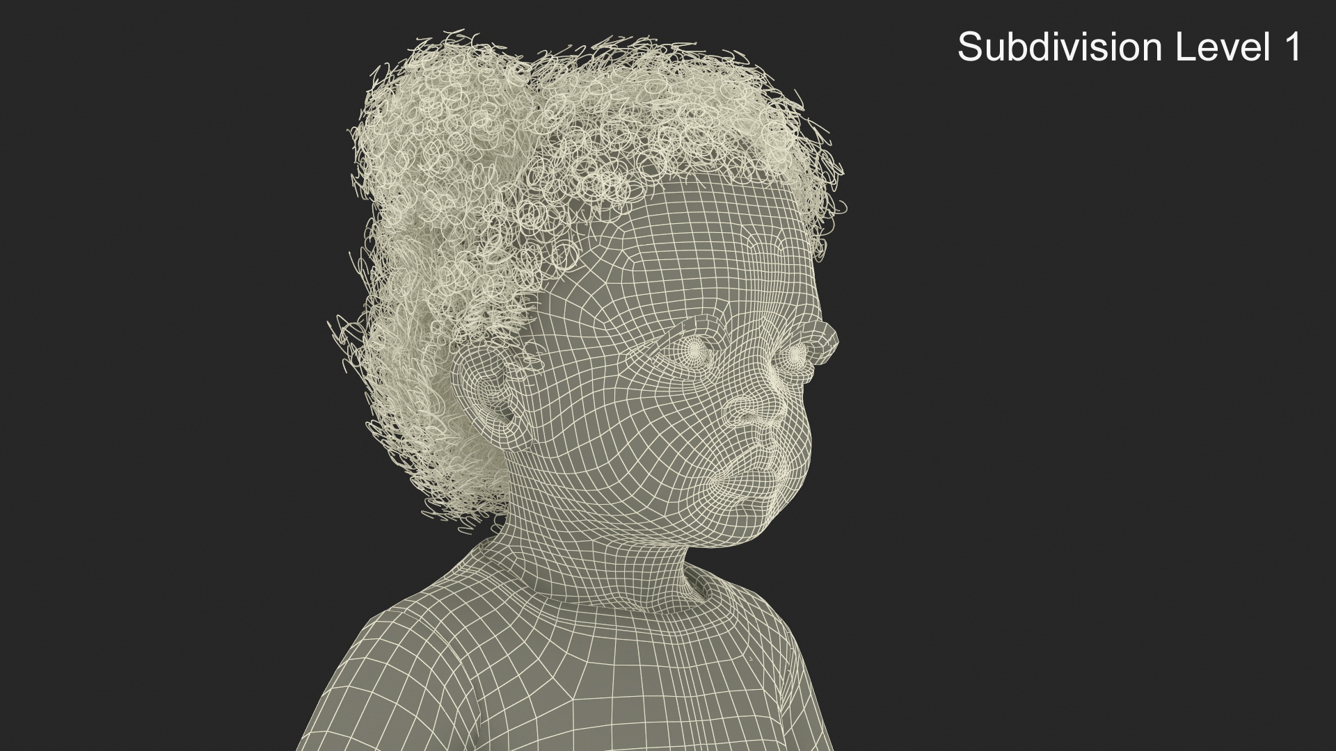 Black Baby Girl Wearing Full Bodysuit A-Pose 3D model