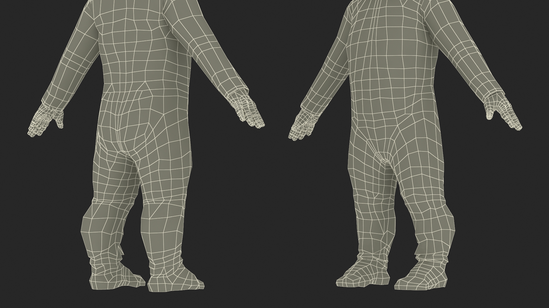Black Baby Girl Wearing Full Bodysuit A-Pose 3D model