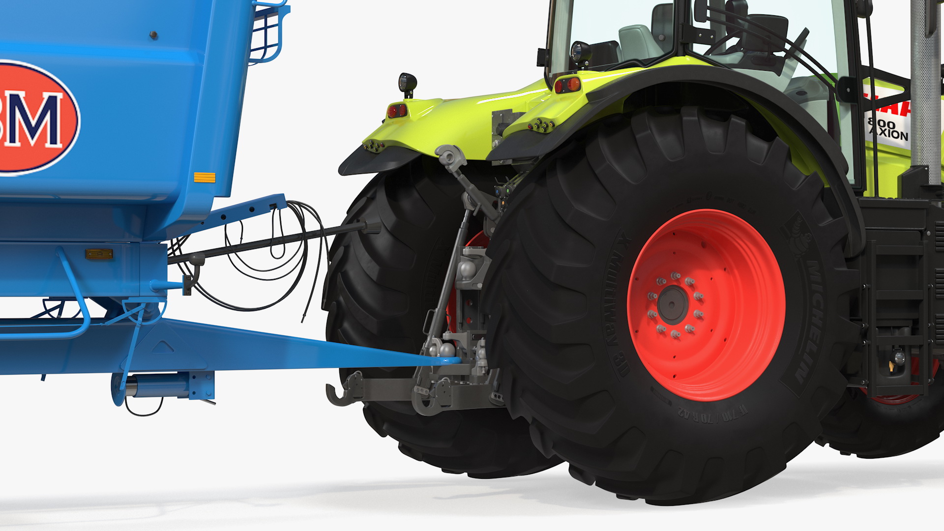 3D Tractor Claas Axion 800 with Maupu 18t Trailer