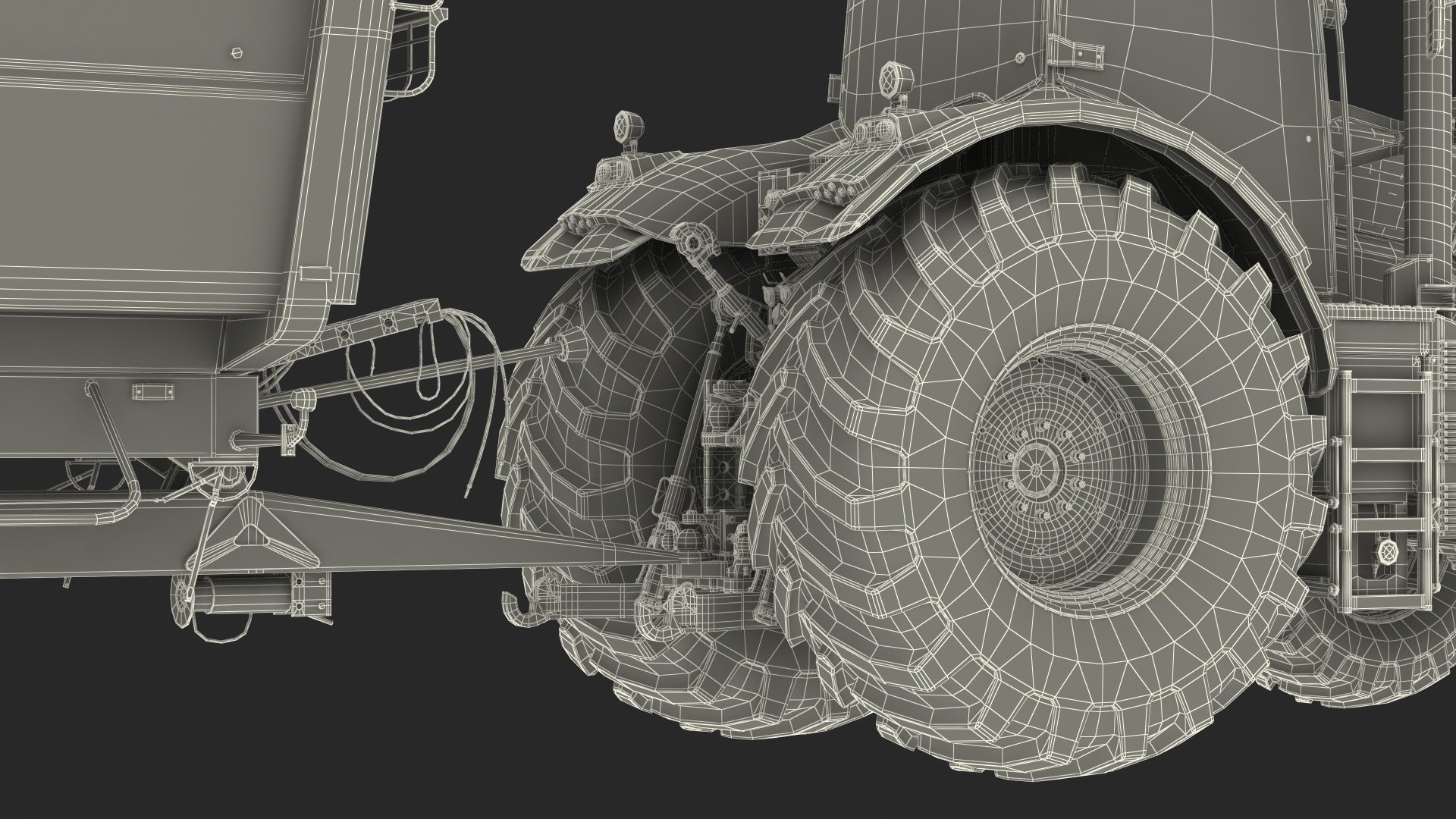 3D Tractor Claas Axion 800 with Maupu 18t Trailer