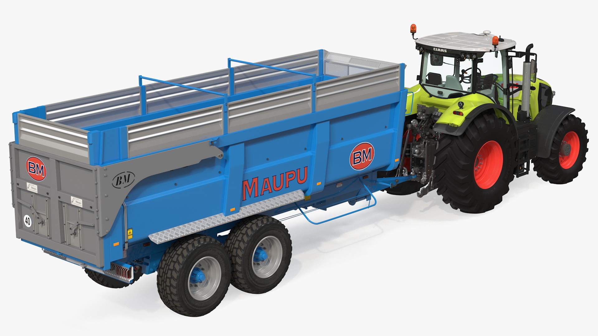 3D Tractor Claas Axion 800 with Maupu 18t Trailer
