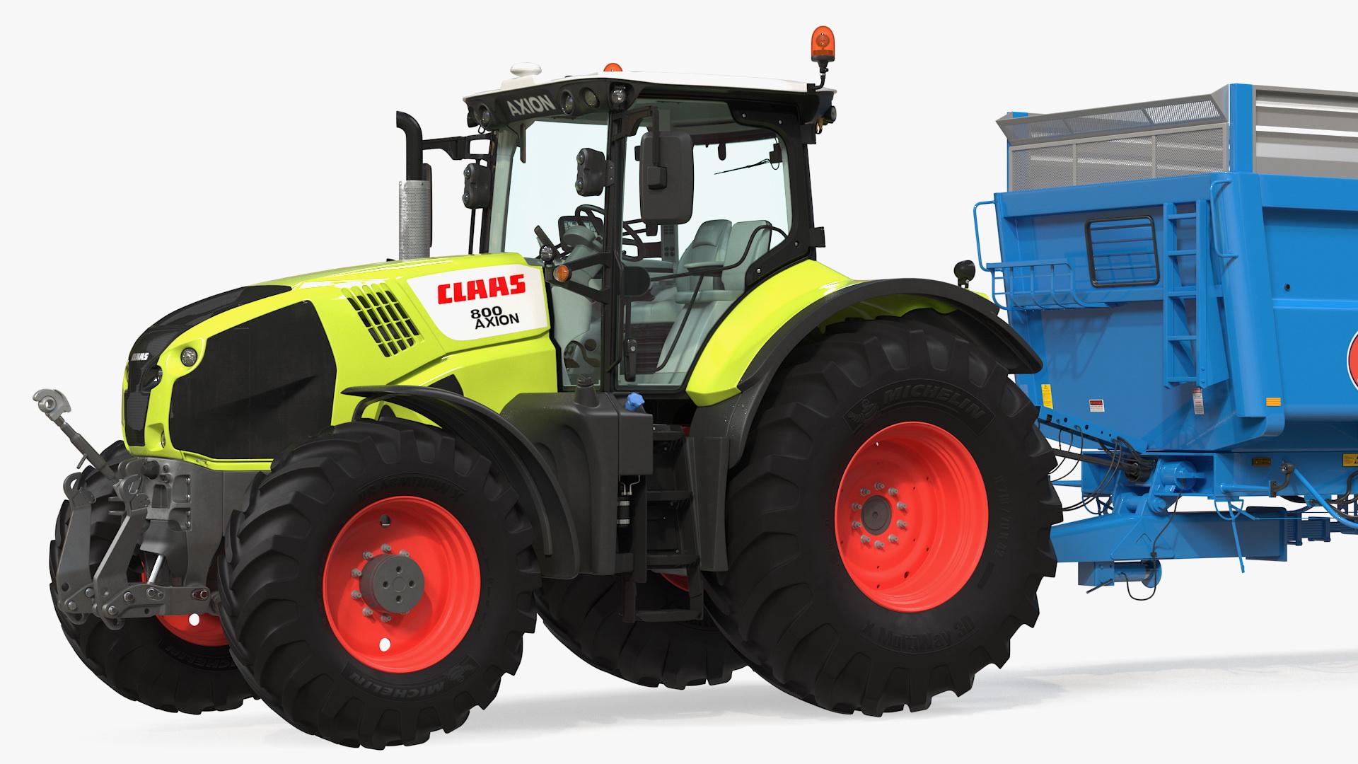 3D Tractor Claas Axion 800 with Maupu 18t Trailer