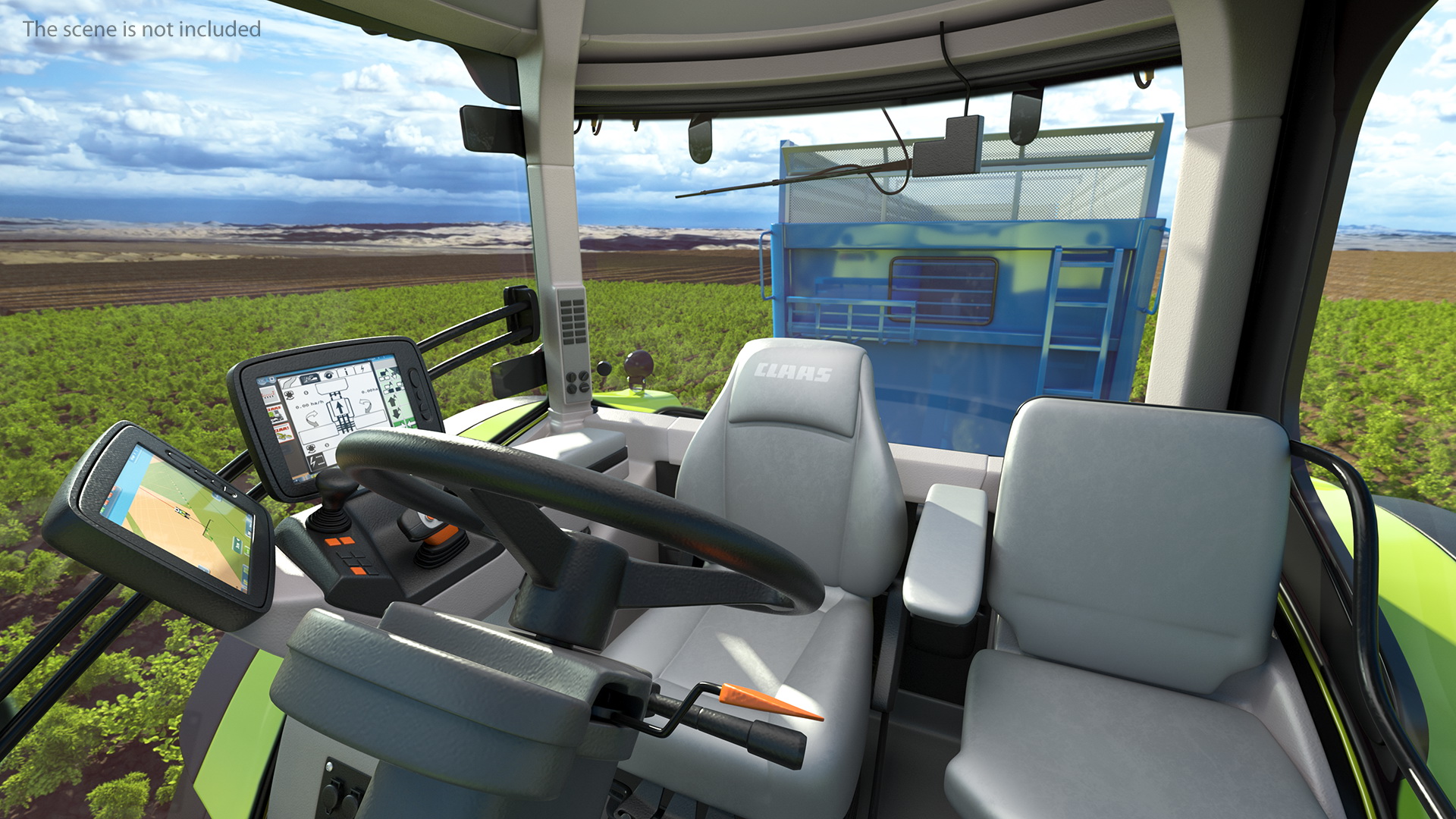 3D Tractor Claas Axion 800 with Maupu 18t Trailer