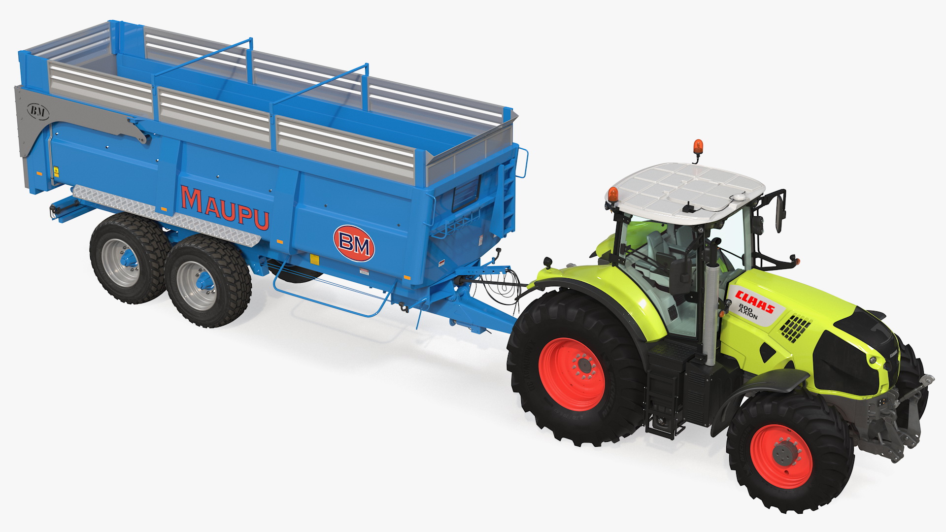 3D Tractor Claas Axion 800 with Maupu 18t Trailer