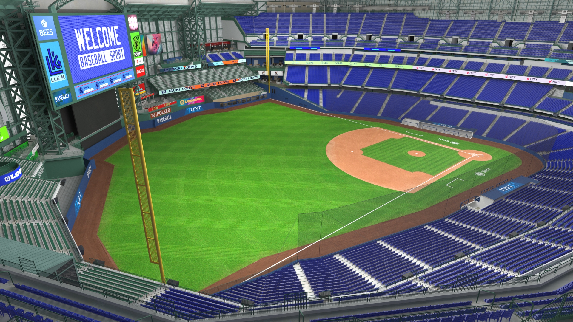 Stadium with Retractable Roof 3D model