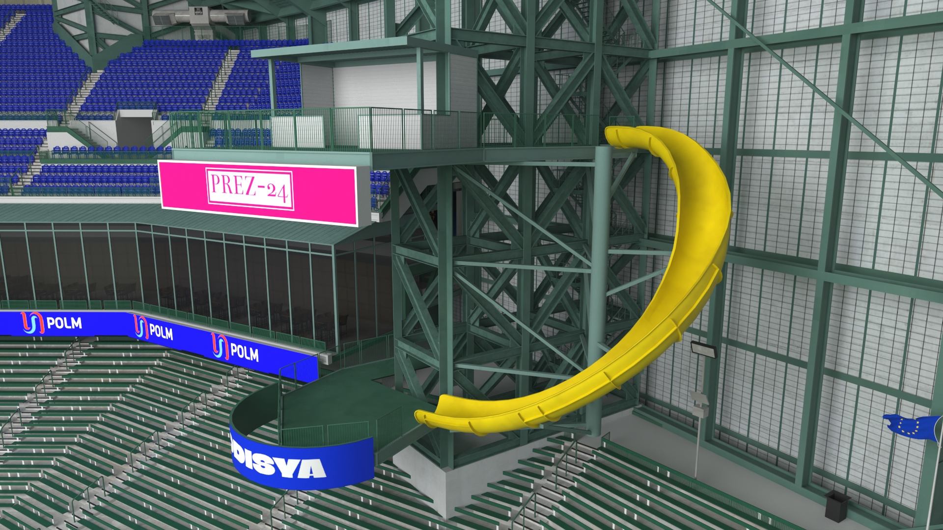 Stadium with Retractable Roof 3D model